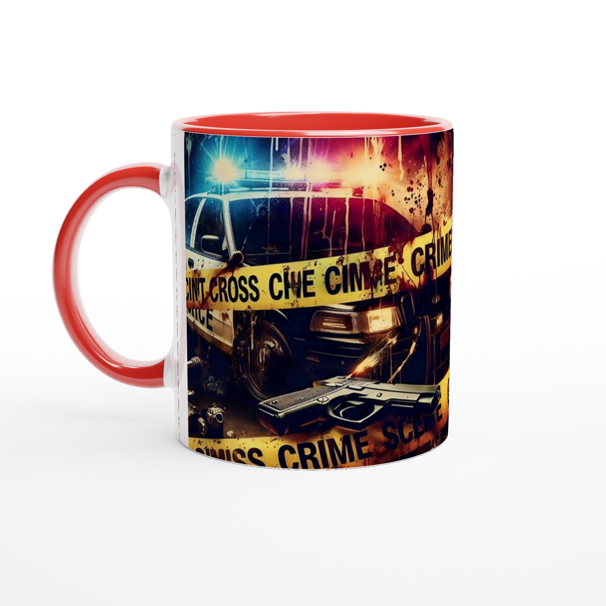 Vit 11oz keramisk mugg med dramatiskt krimtema i livfulla färger 5 15436ed7-c24b-4ac1-abc6-9f98080155c0