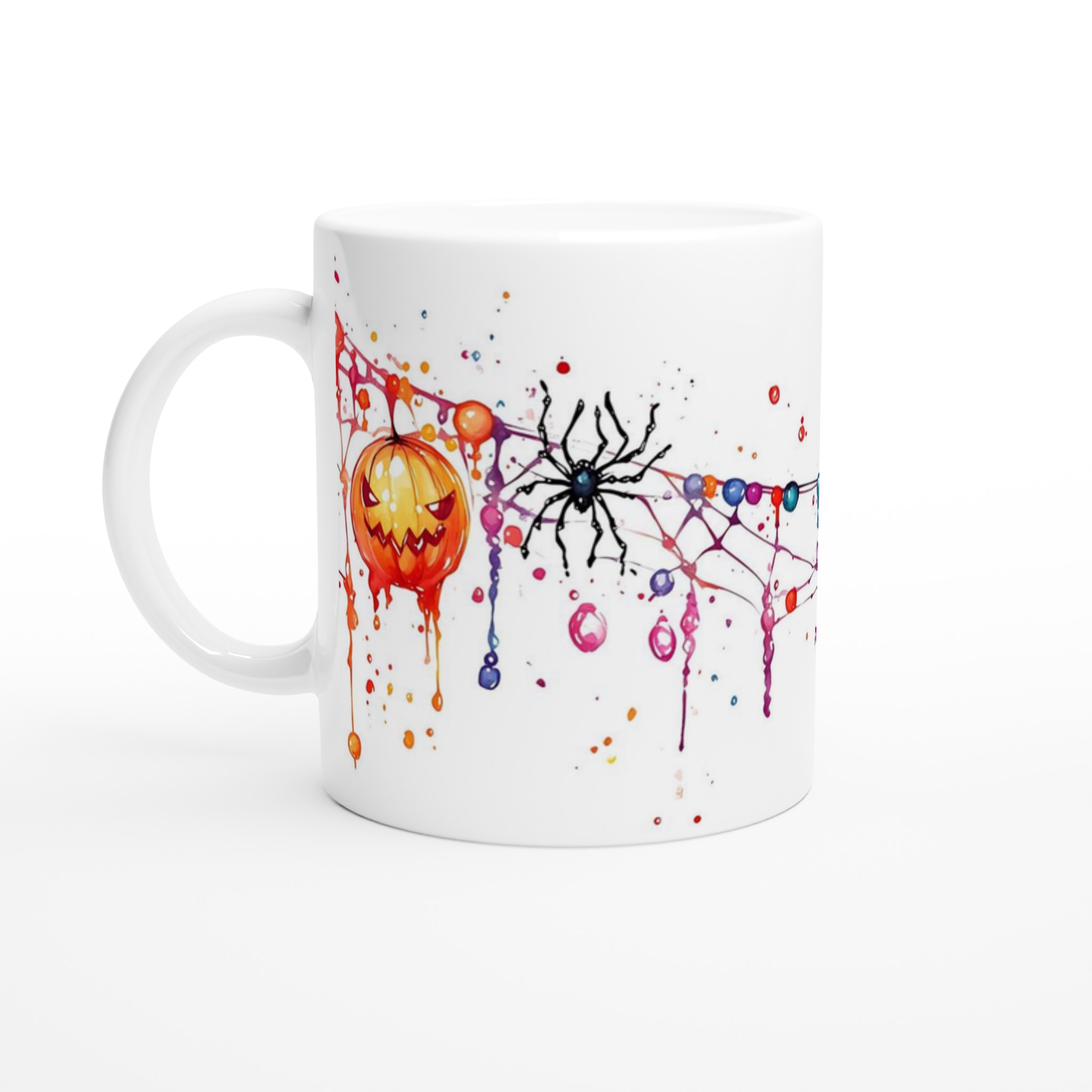 Läskig Rolig Halloween Mugg – Levande Akvarell Jack-o'-Lantern Design 1 1552fb75-c35d-4bda-817f-316a99dcca44