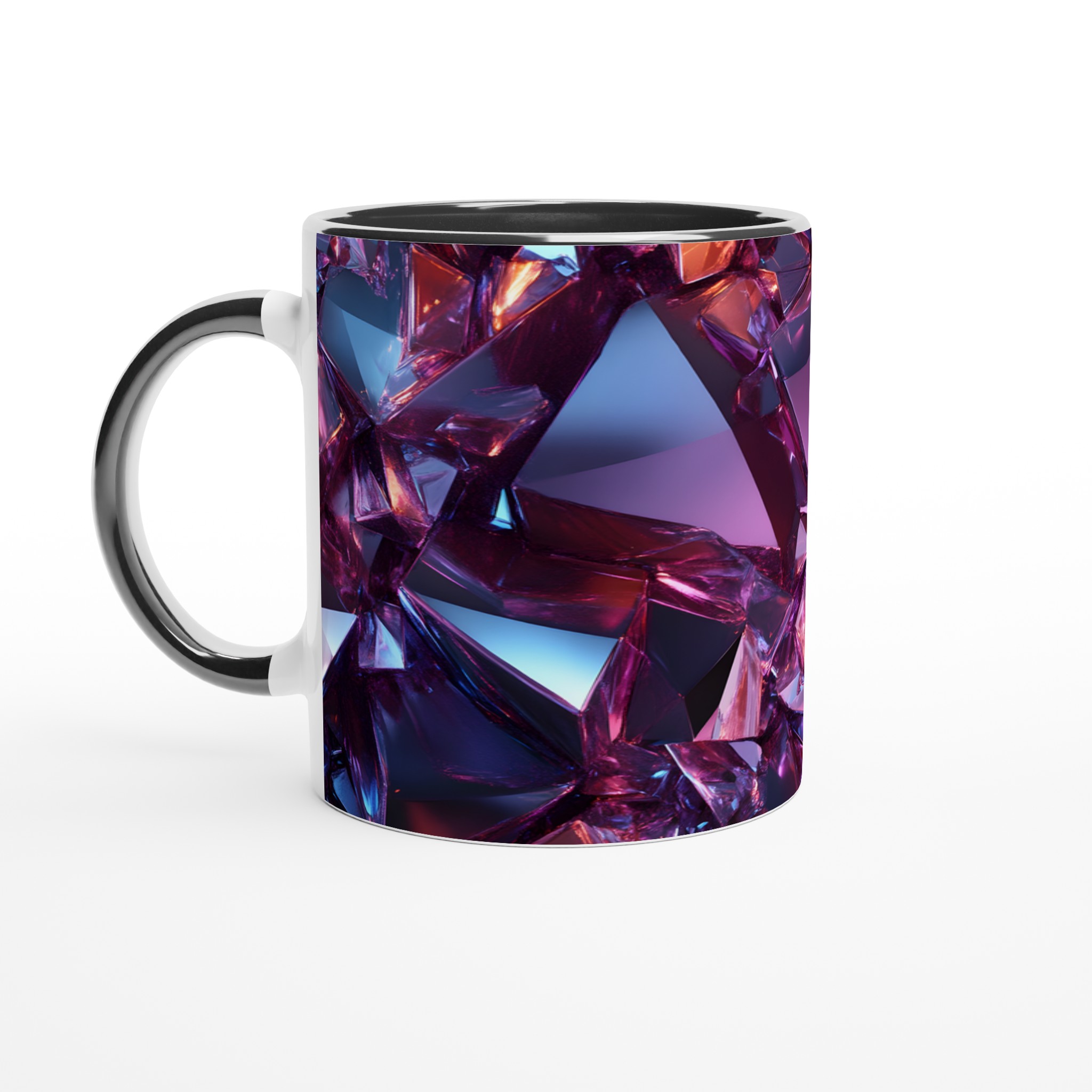 Abstrakt Kristallmugg: 11oz Keramikmugg med Glänsande Prismatisk Design i Valfri Färg 4 15a730e6-b2dd-452d-832c-a091717fd985