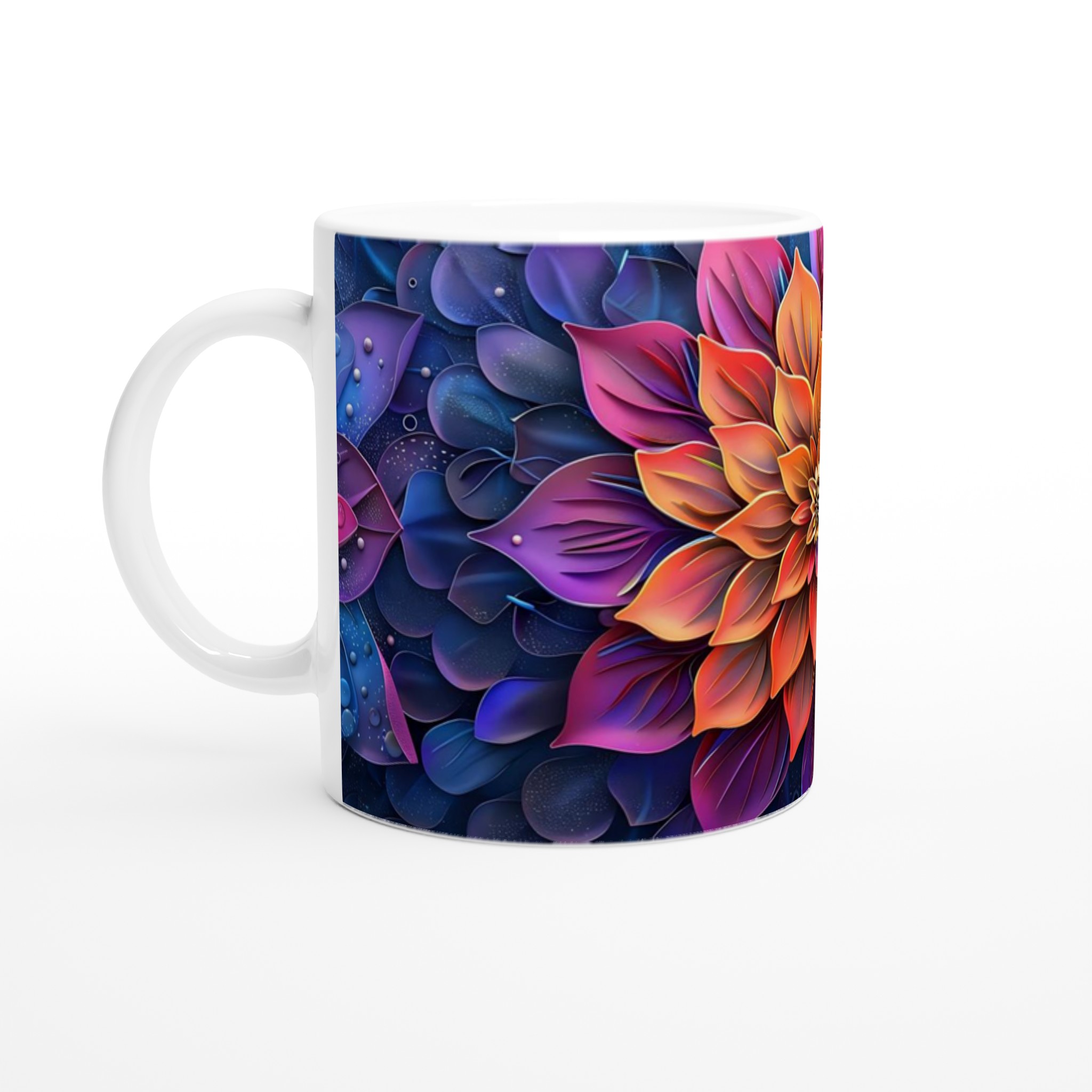 Abstrakt Mandala Blommig Keramikmugg – Vibrerande Färgstark 11oz Kaffemugg 1 15b3dfe7-24c5-47bc-aa27-386646e447f2