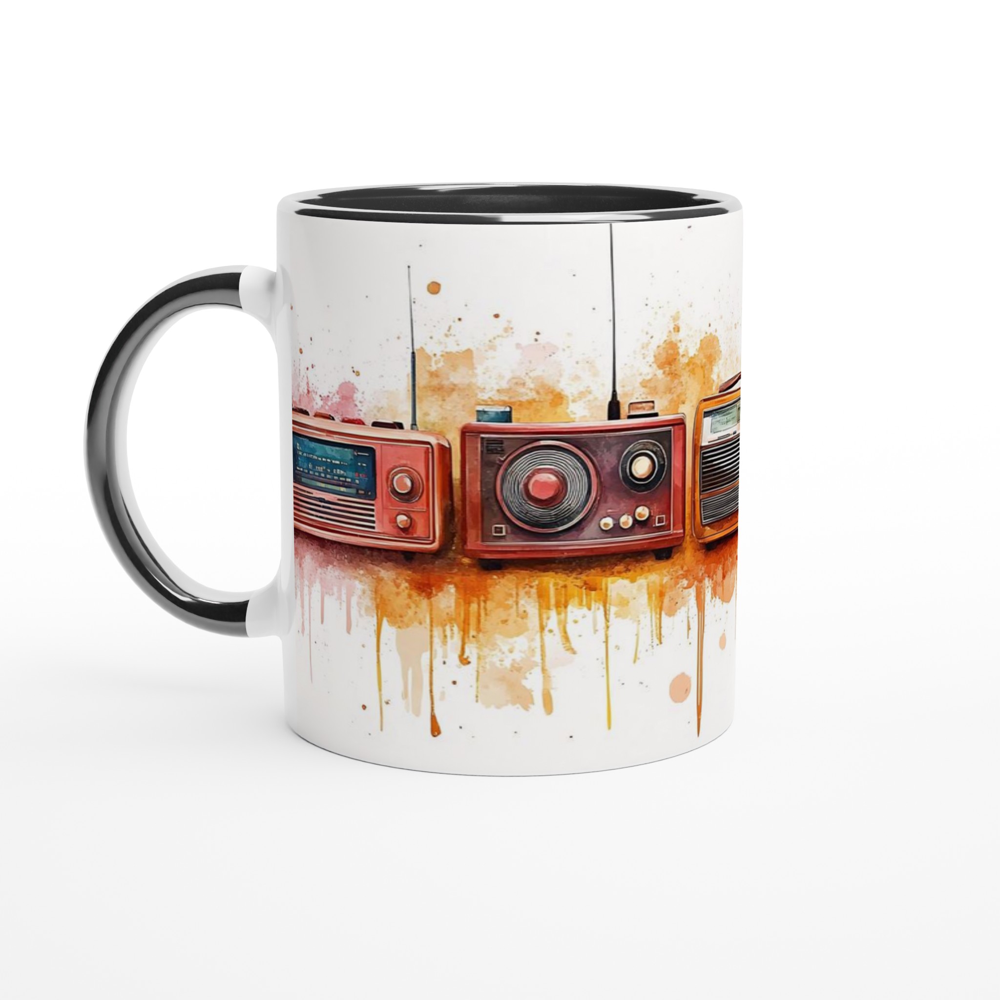 Retro Radios Akvarell Mugg – Nostalgisk Design i Ditt Val av Keramiska Färger 4 15e0b9c2-e156-4cd2-997e-59ffb3e2b49a