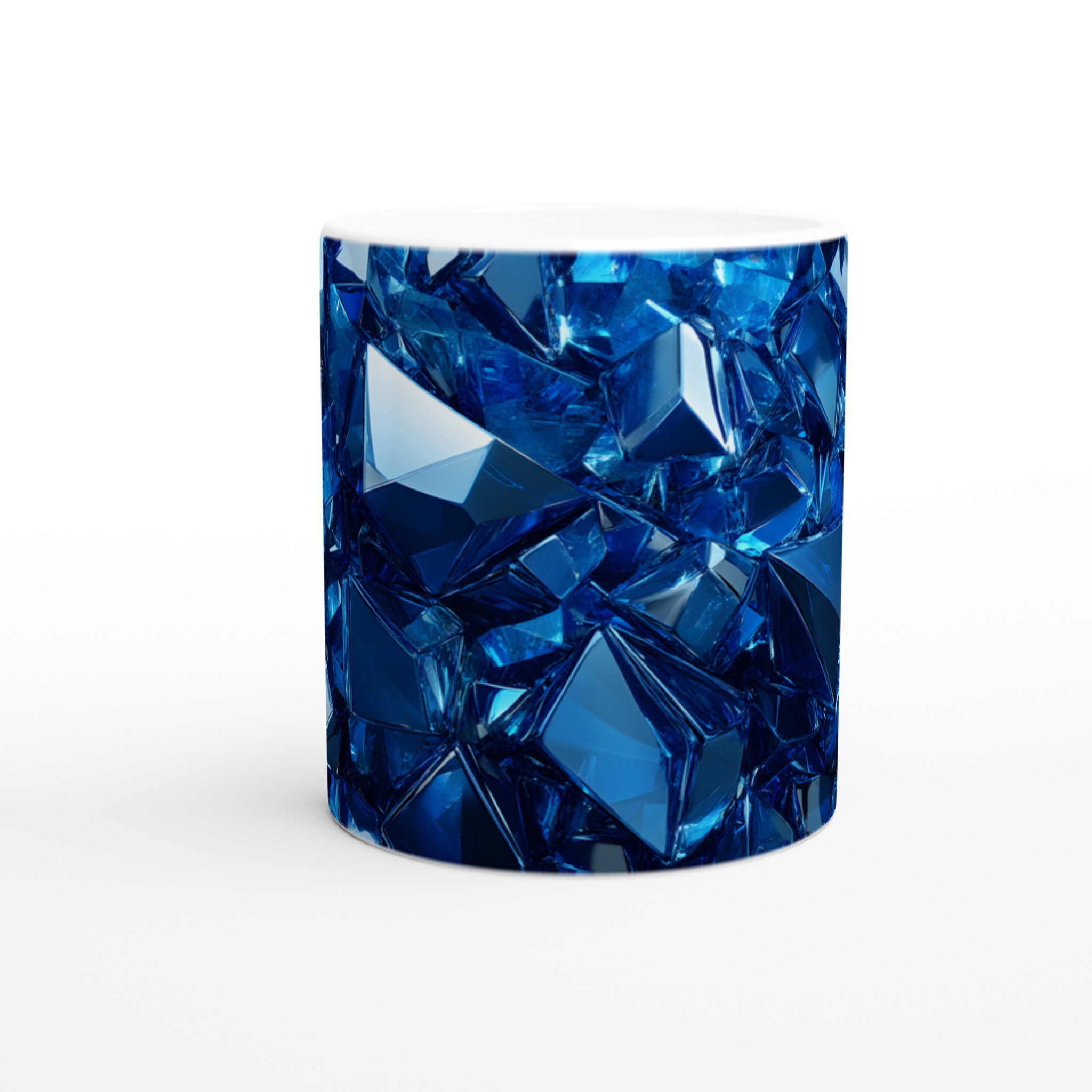 Glänsande Blå Iskristall 11oz Keramisk Mugg – Geometrisk Design för Din Favoritdryck 8 15fadb9e-267d-40b0-a98a-c8f050d8044c