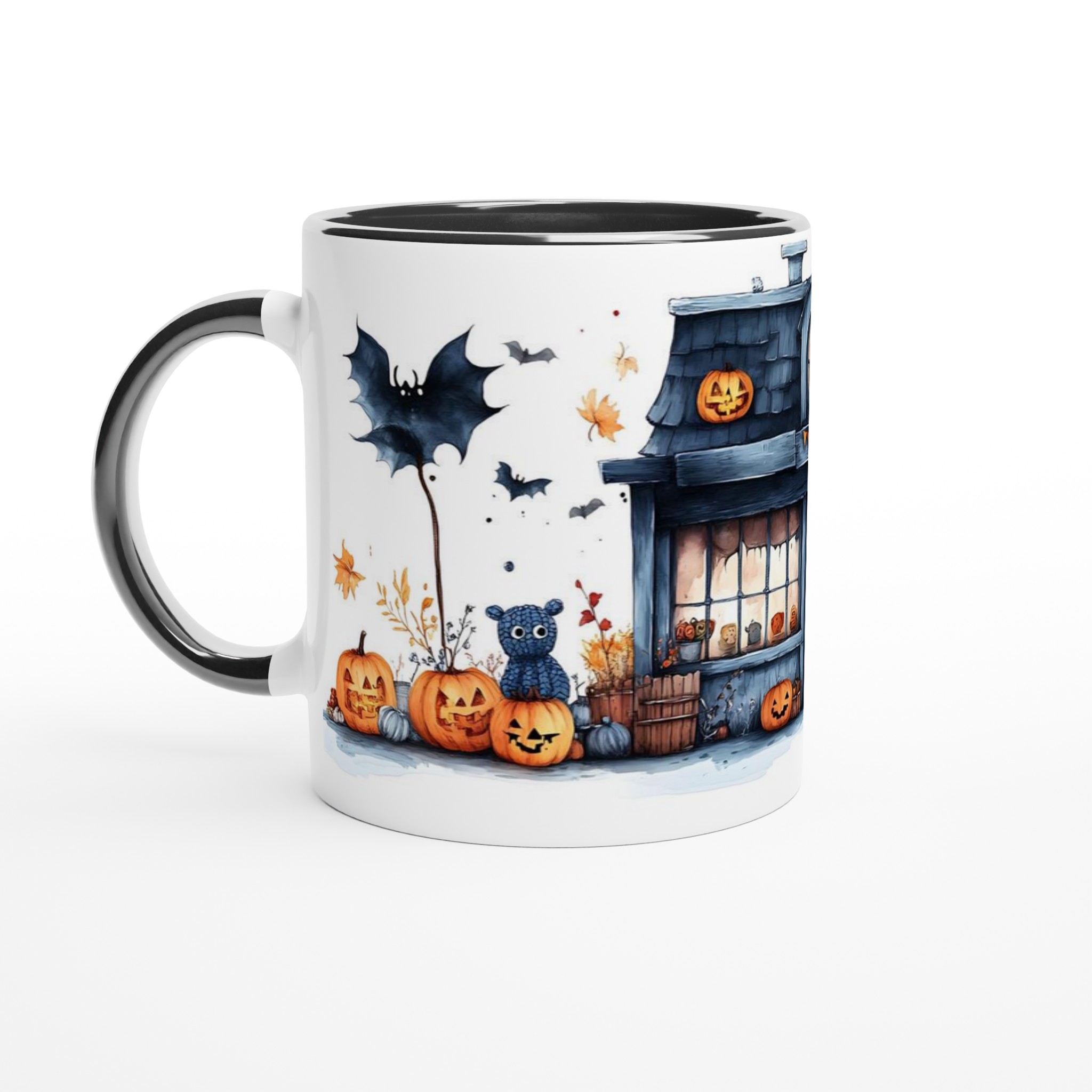 Mysig Halloween Mugg – Spöklikt Huset & Pumpor för Skrämmande Goda Drycker 4 16143e5b-bdd8-454d-ace2-34f0aead0273
