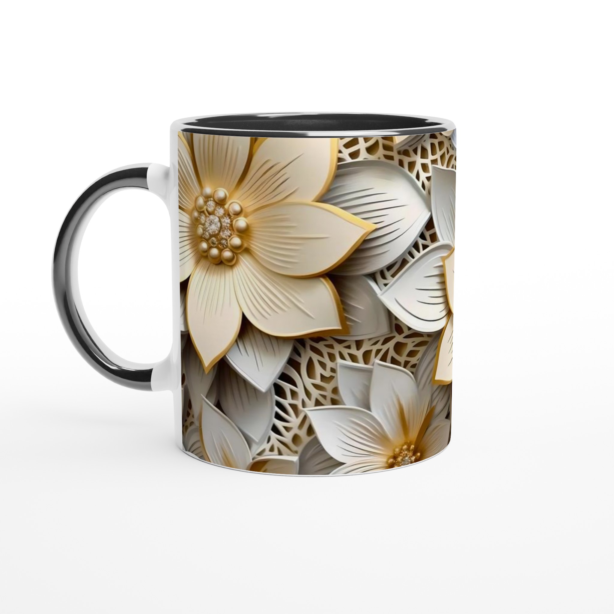 Elegant Vit 11oz Keramisk Mugg med Guldaccent – Välj Din Favoritfärg 4 161f0946-2eff-40eb-bf23-d7084e52a9d7