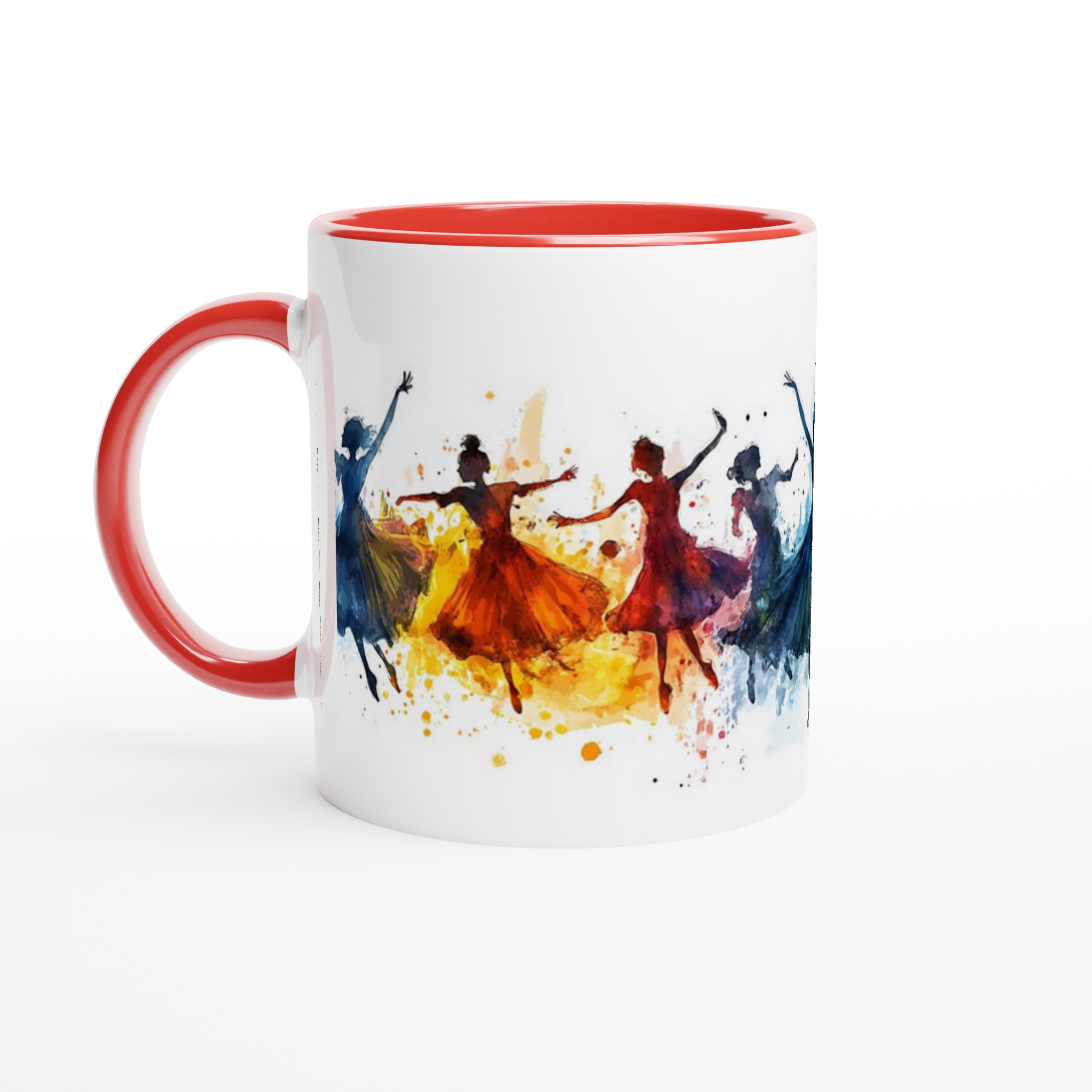 Dansande Ballerinas – Färgstark Akvarellmugg – 11oz Keramisk Kaffemugg i Valfri Färg 6 163e9d3c-5b8b-4c14-9c49-4d67cfdadc56