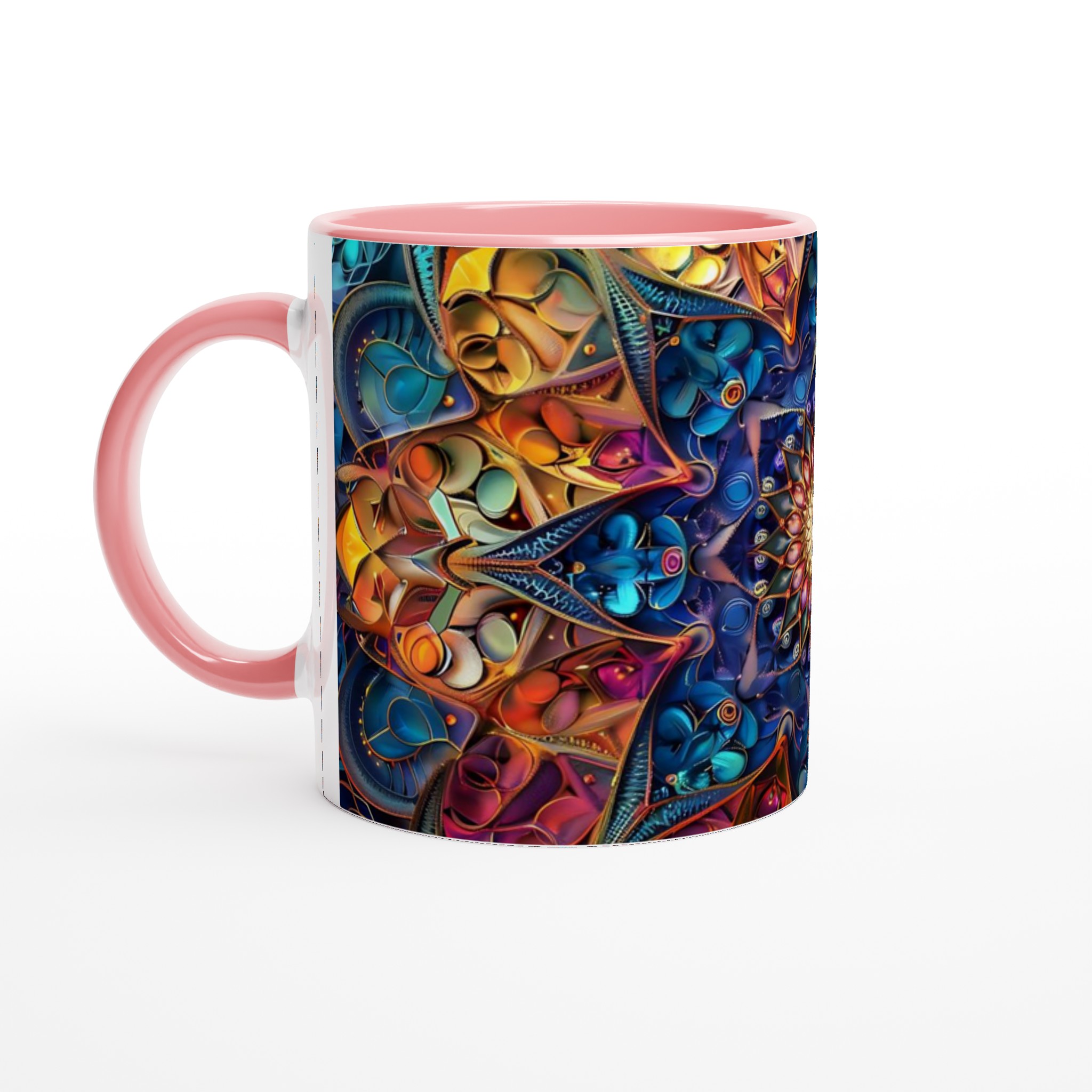Kosmisk Mandala Keramikmugg - 11oz, Levande Mönster i Blått och Guld för En Färgstark Start på Dagen 6 165bf36f-8518-48fa-8ed4-b7f9a337e2c9