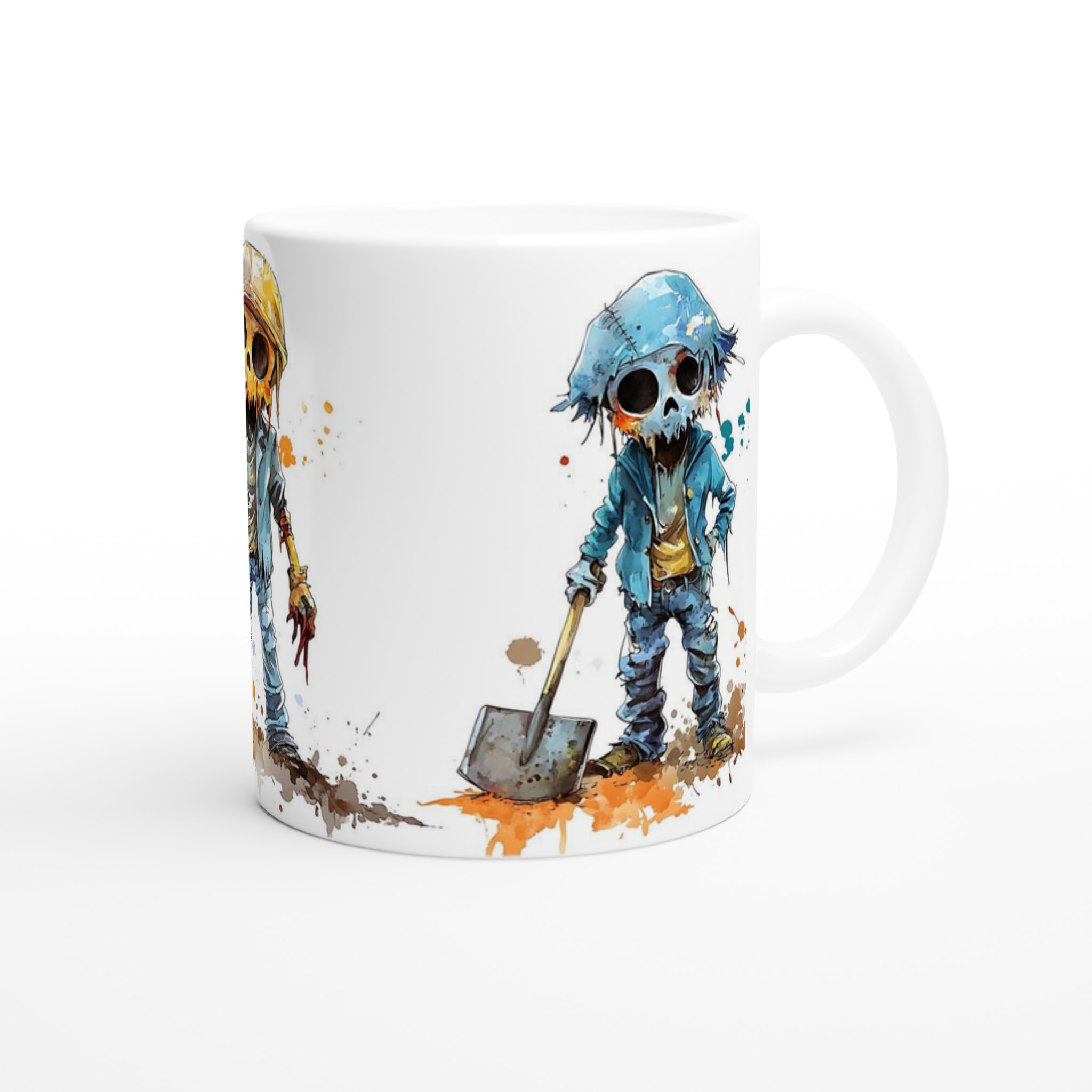 Unika Zombie Diggers Keramikmugg - Skrämmande Charm & Vattenfärgsstil i Flera Färger 9 1689907d-47c1-4616-9a05-0517df458ce7