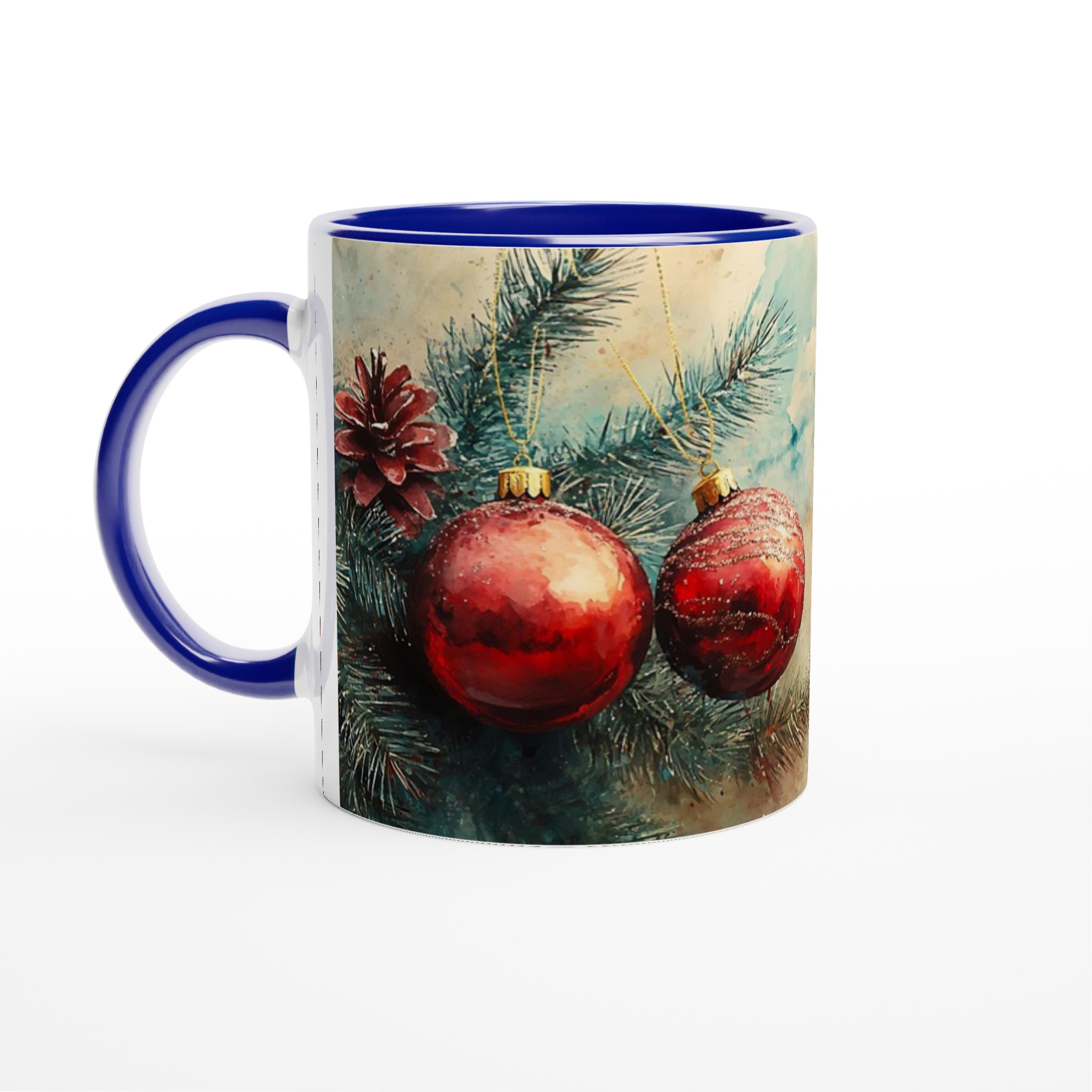 Festlig Vattenfärg Julmugg – 11 oz Keramisk Kaffemugg med Akvarellinspirerad Design 2 16c03f8e-bd61-4eb8-86f2-e3b04649a1a7