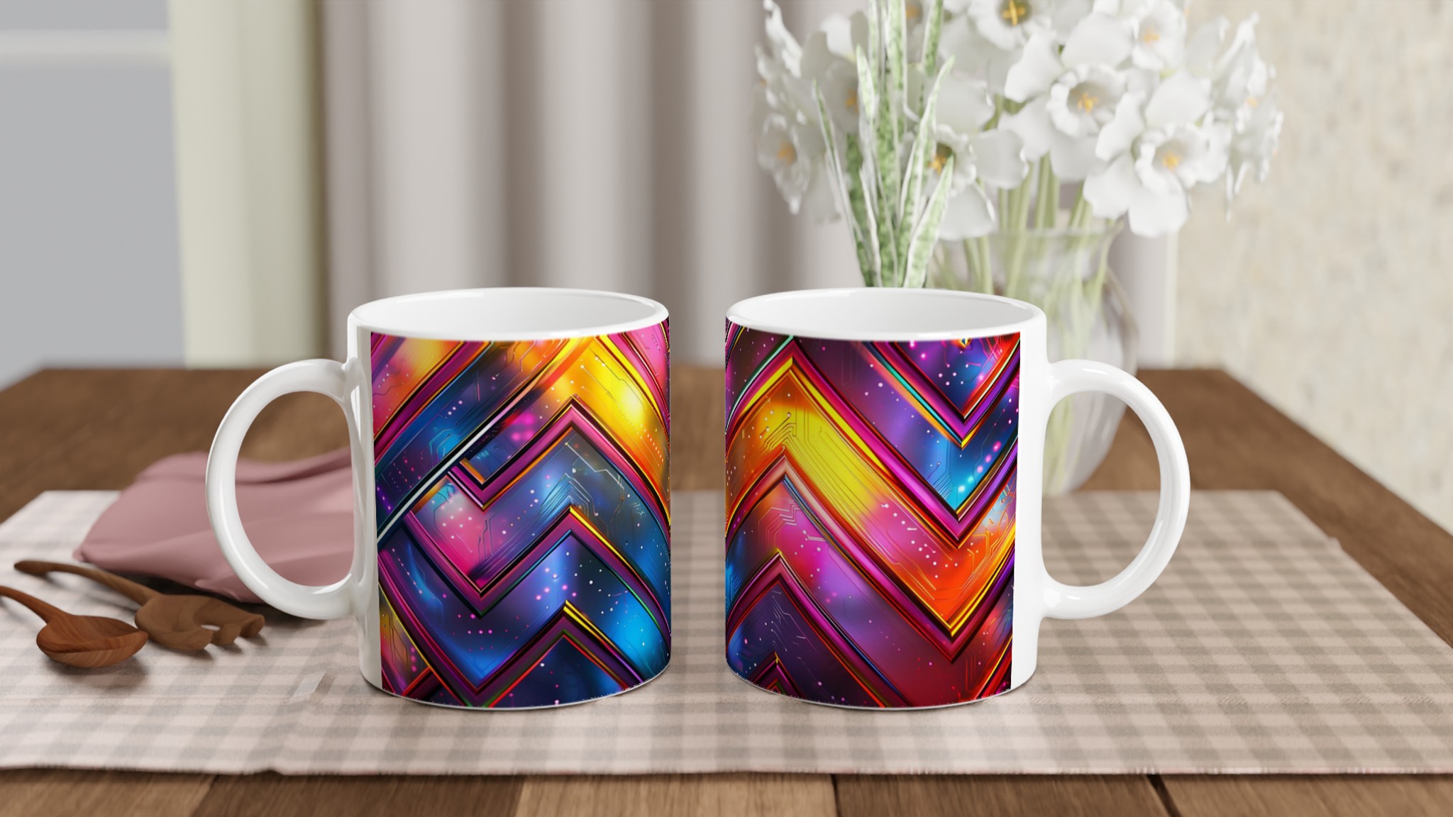 Neon Digital Circuit Keramikmugg – Färgglad Zigzag Design & Högteknologisk Vibe i Valfri Färg 10 16f90a07-128d-4600-a078-fc5344bb25c0