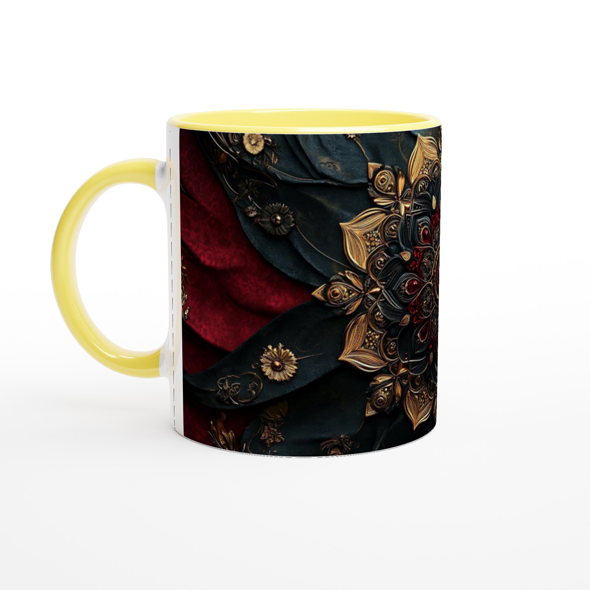 Mörk Lyxmugg med Guld & Röda Detaljer – Exklusiv 11oz Keramisk Mugg 3 17041485-767c-443a-b6a9-321681a276de