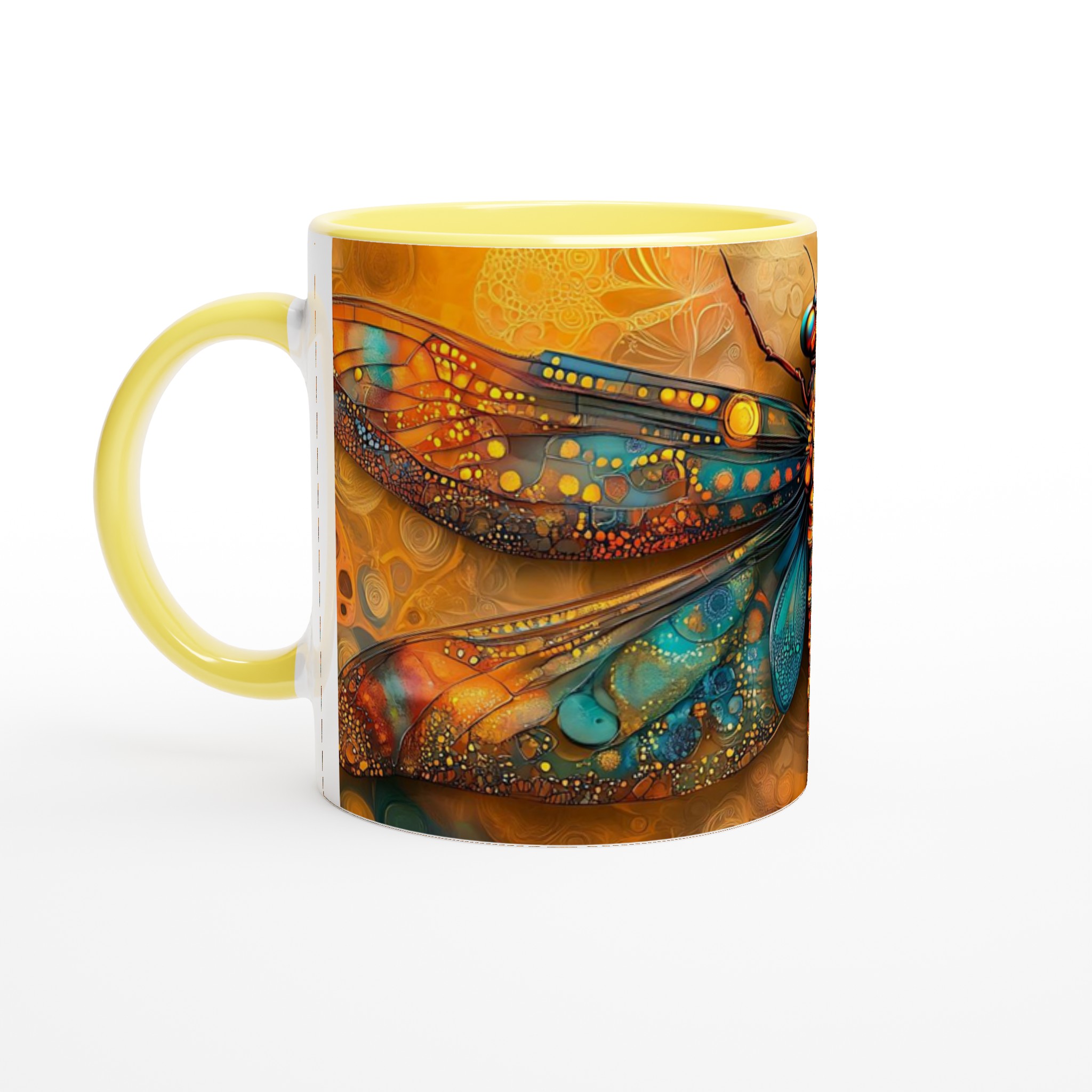 Abstrakt Trollslända Kaffemugg – Färgstark Keramikmugg för Vardagsglädje 3 172faf5c-367b-4027-bfdc-43996c5e68bd