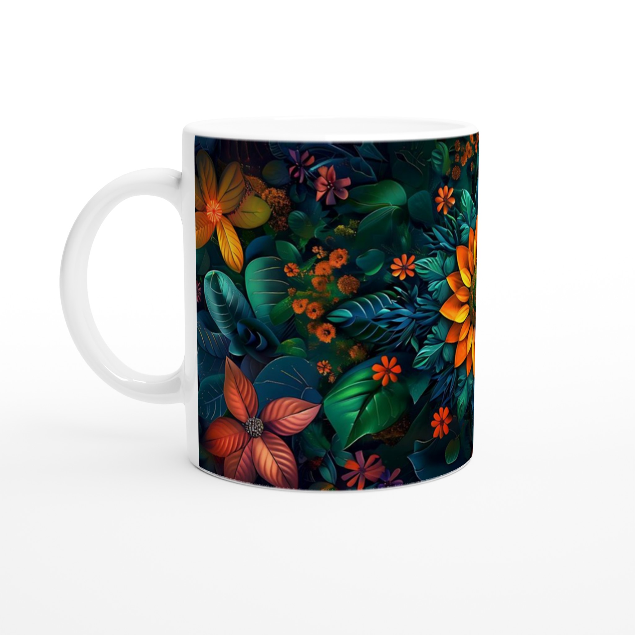 Tropisk Bliss Keramisk Mugg – Konstnärlig Blomsterdesign i 7 levande färger 1 173c6ee5-1c0a-4f00-a3b7-dba8cdf82821