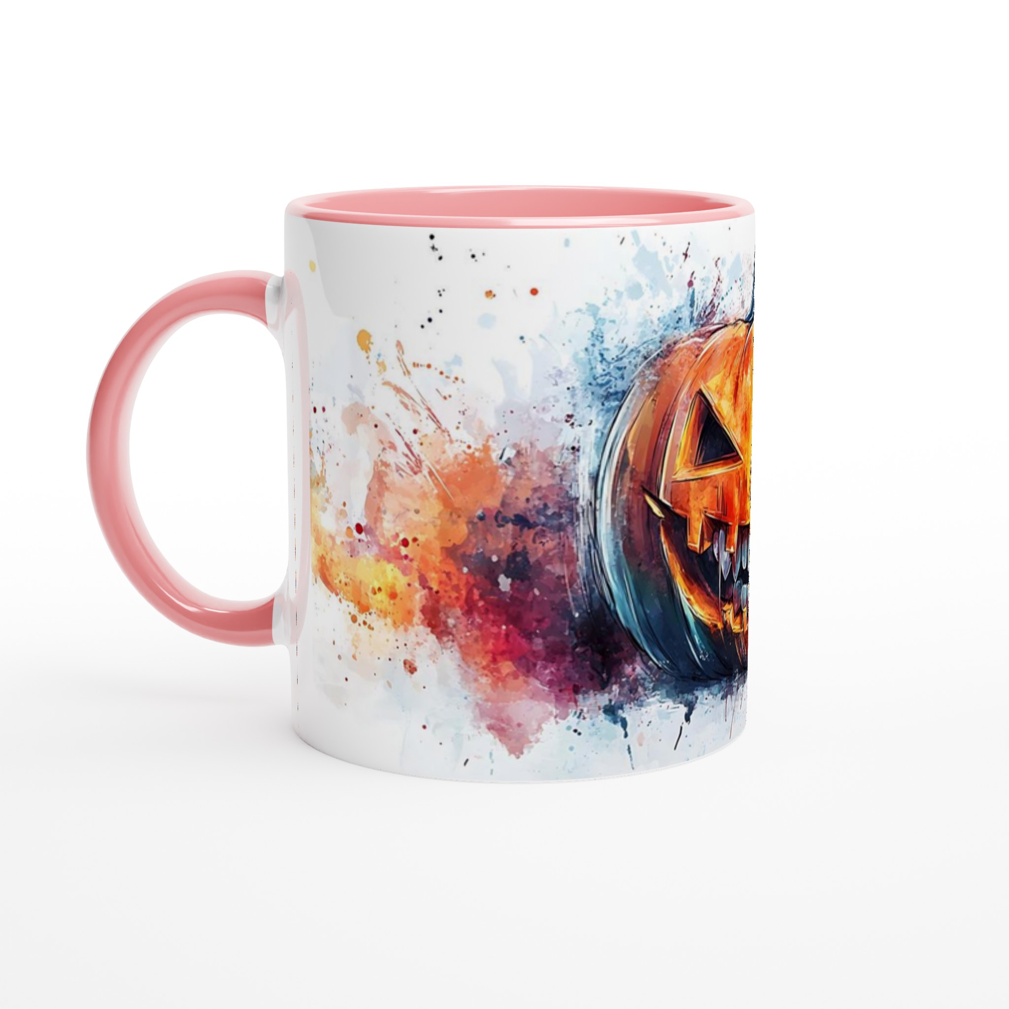 Spooky Watercolor Pumpa Mugg – Levande Halloween Konst Keramikmugg i ditt val av 7 färger 6 1747cb94-682a-48cd-a3a5-f80526f8e8bd