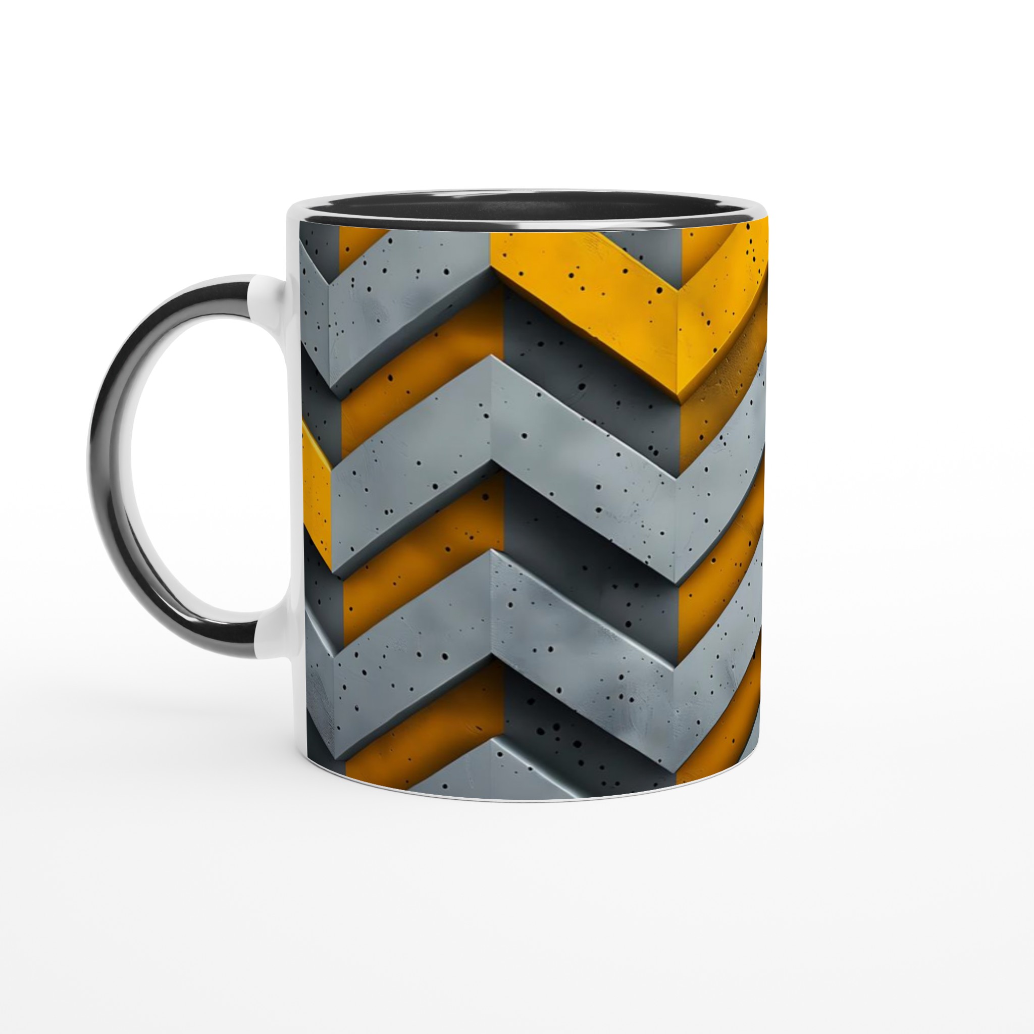 Modern Industristil Keramisk Mugg – Design med Gula & Gråa Zigzag för Kaffefantasten 4 176b4ffa-49ea-4782-a8d8-0a0930acf00a