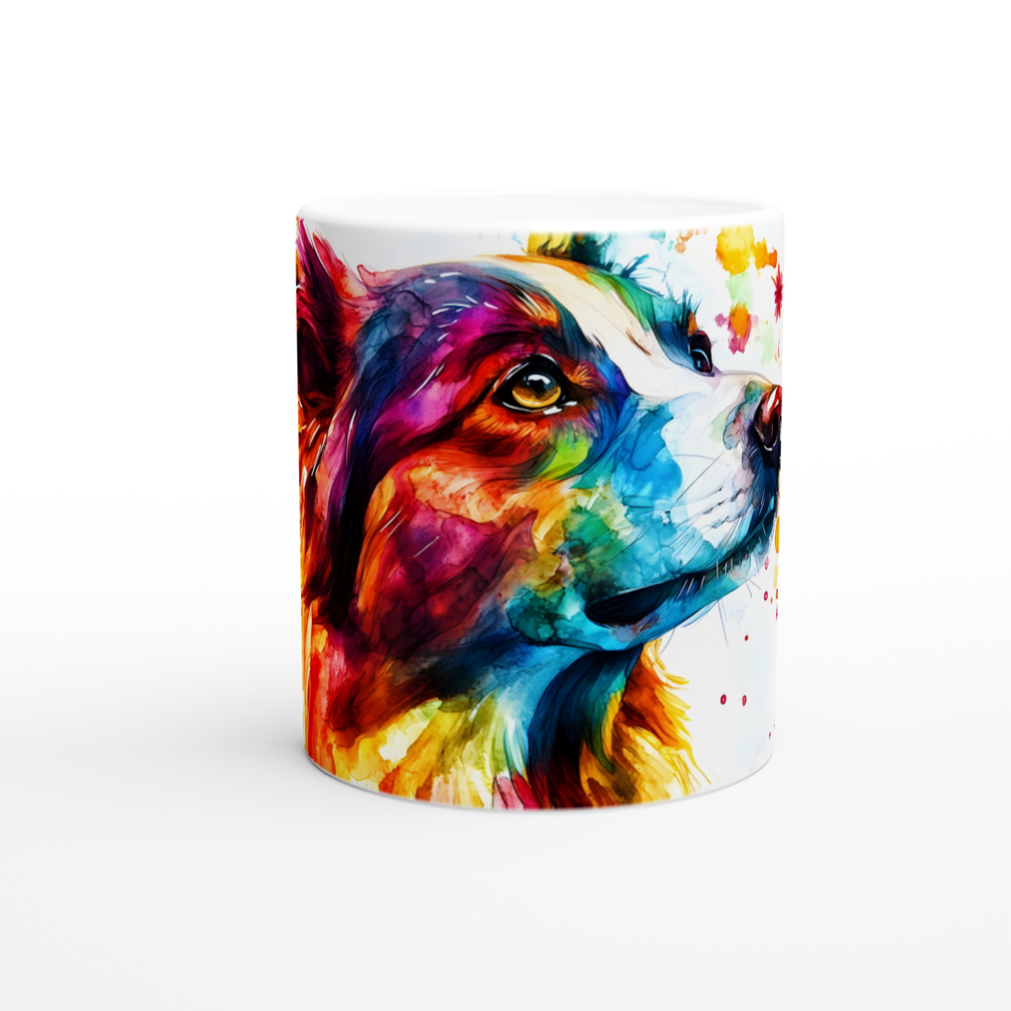 Färgsprakande Akvarellhund Mugg - 11oz Keramikmugg i ditt Val av Sju Livfulla Färger 8 179054bb-d325-4394-b7c0-f235af009188