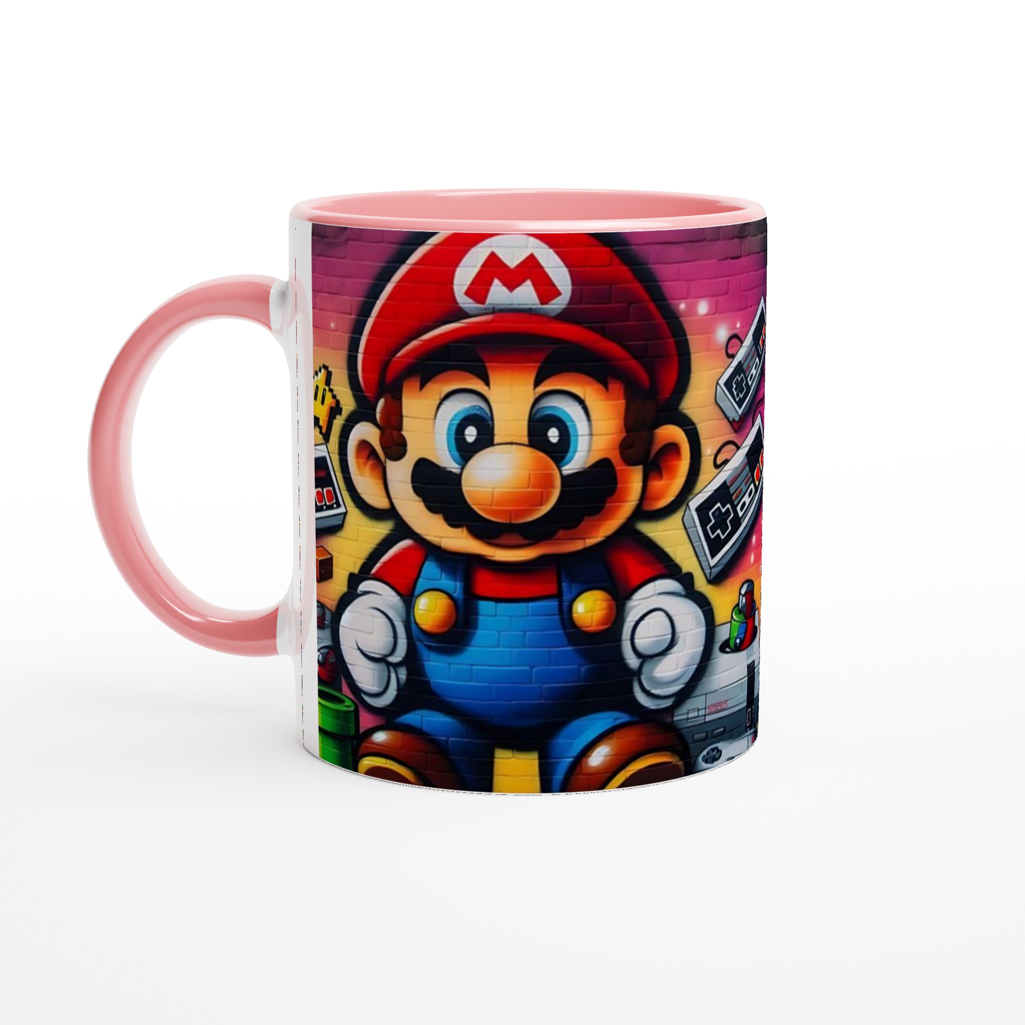 Vit 11oz keramisk mugg med retro gaming-motiv i livfulla färger – välj din favoritfärg 6 17c0ac47-8152-40c3-9209-a92217ff1bde
