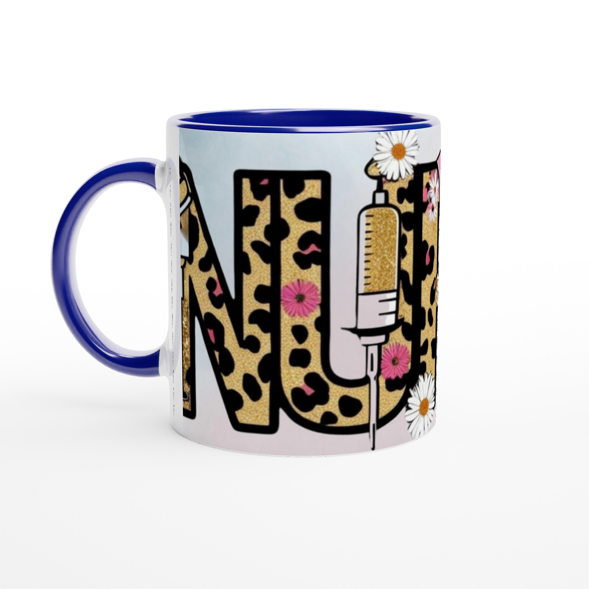 Vit 11oz keramisk mugg med gnistrande leopardmönster och blomsterinspiration – välj din favoritfärg 2 17ce2531-c81c-48ee-9d3b-876bd94d4e2b