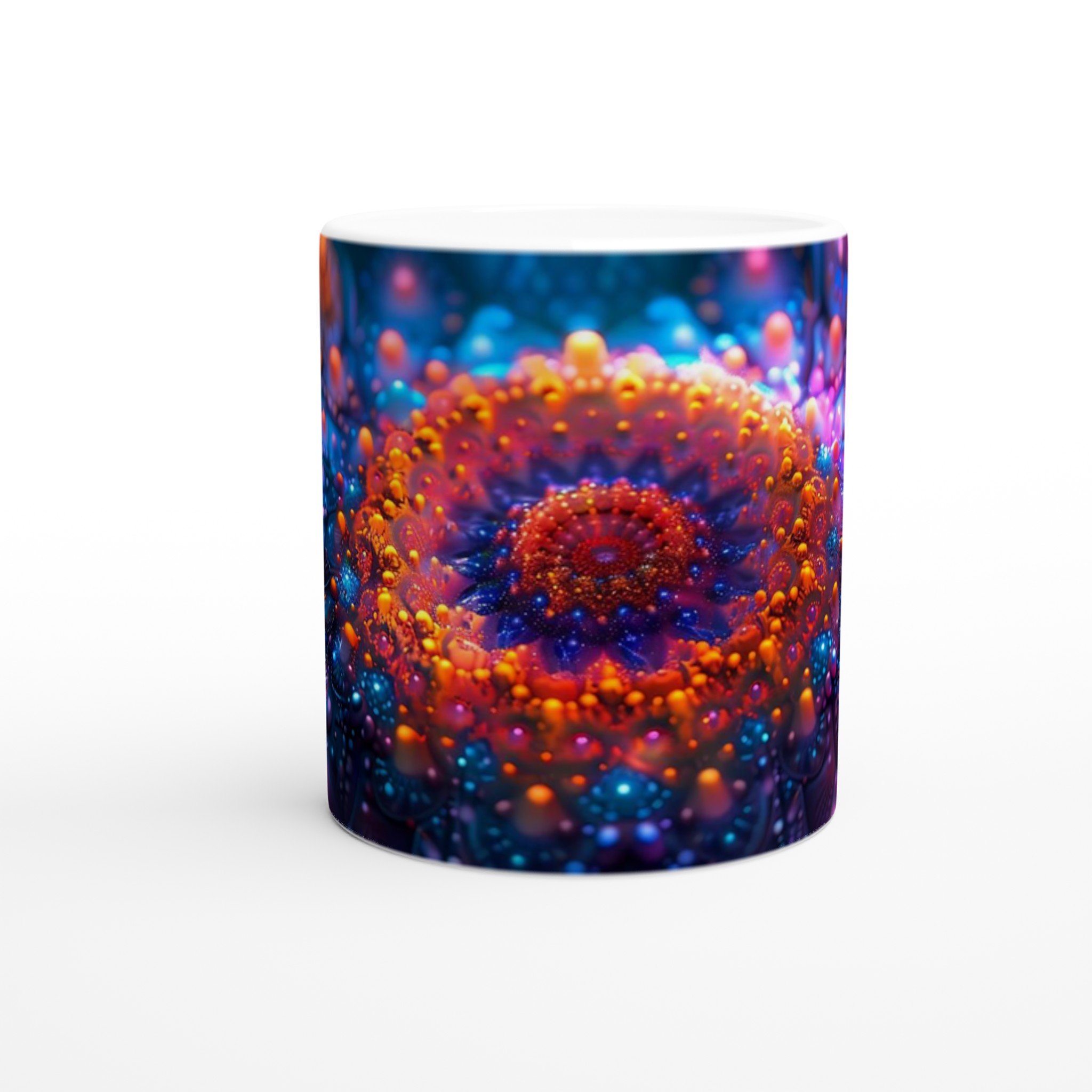 Kosmisk Fraktal Mugg - Livfulla Neonfärger på 11oz Keramik, Välj Din Favoritnyans! 8 17d78baf-eef7-4dce-96f6-6bea9d815f00