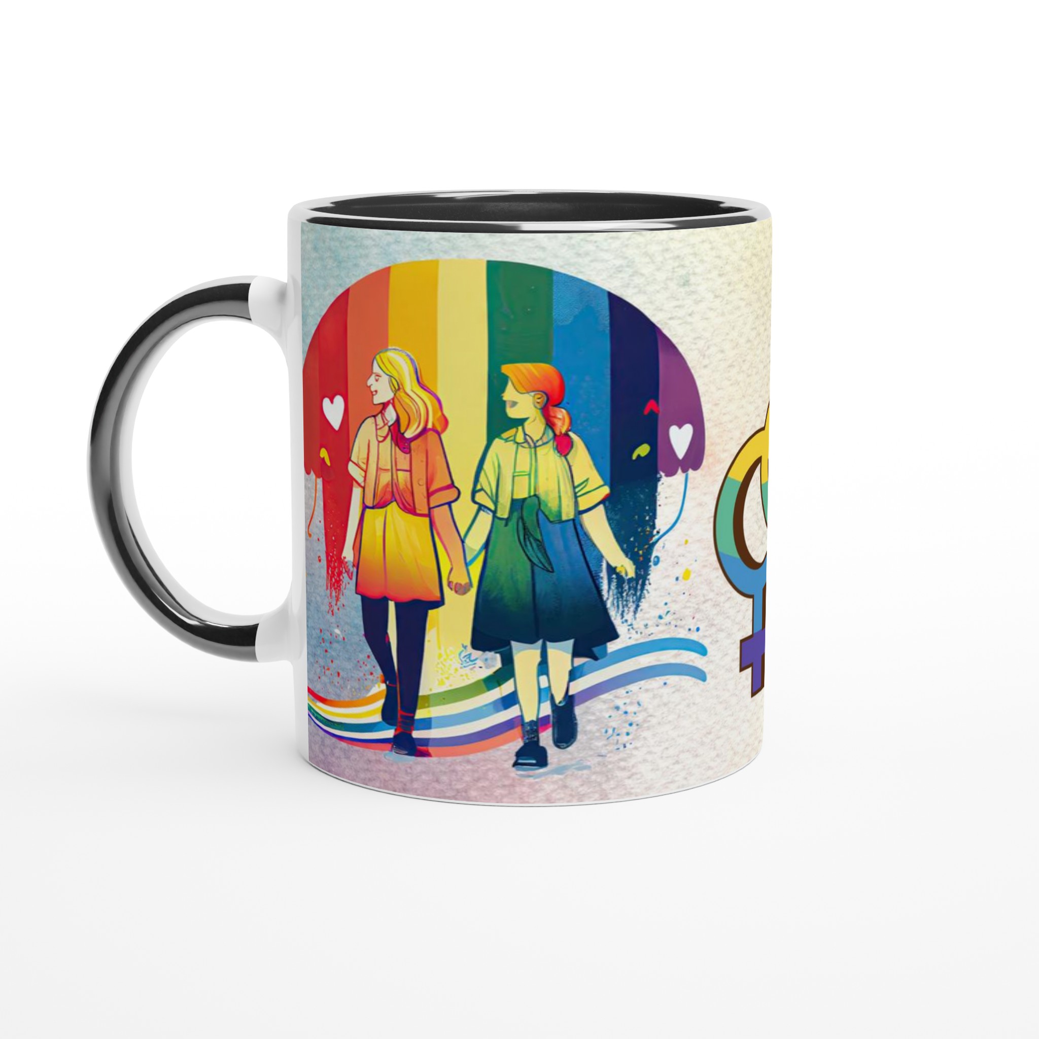 Vit 11oz Keramisk Mugg med Färgglad Pride-Design i Din Favoritfärg 4 17fffc23-964e-4e5e-bc50-30b52011abea