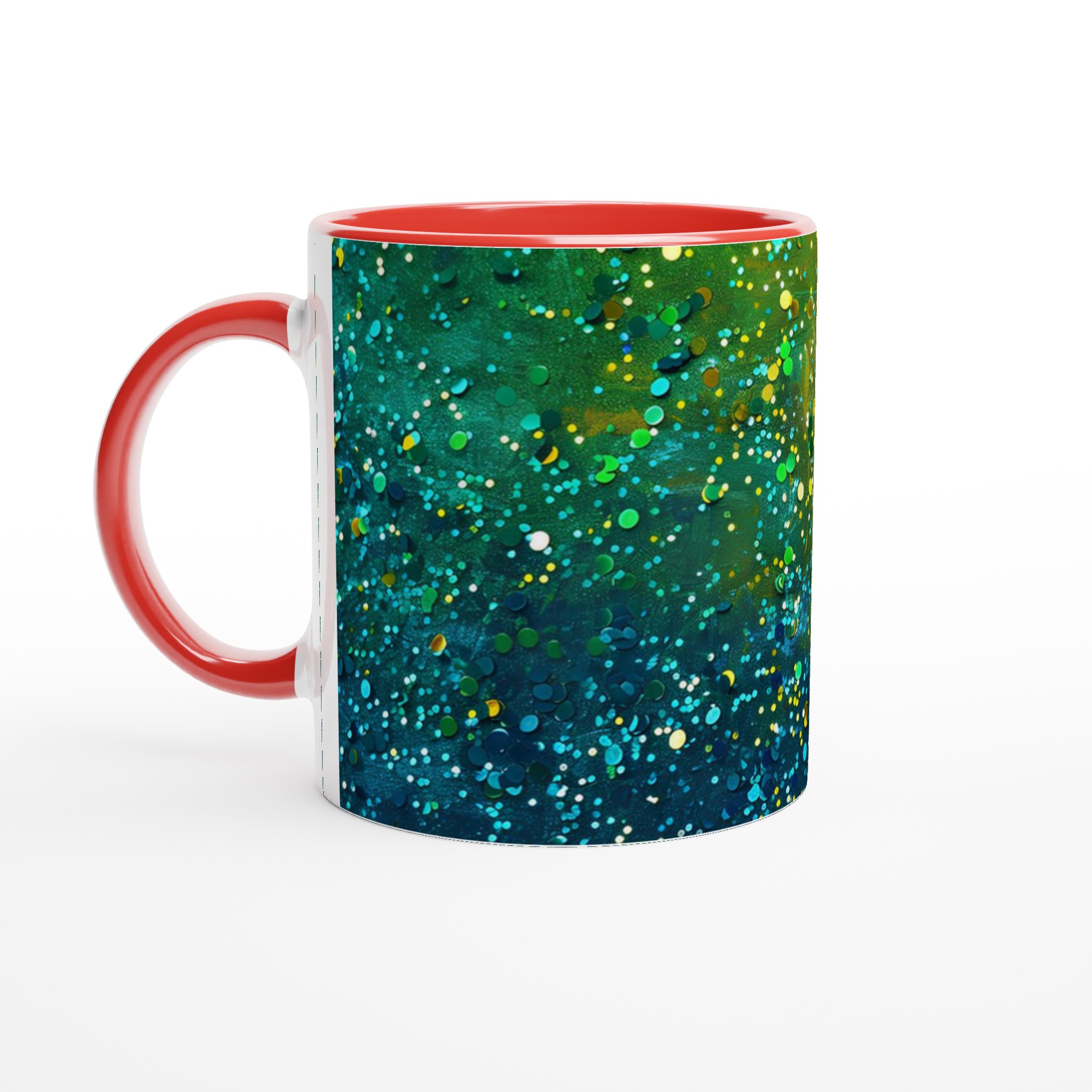 Vit 11oz keramisk mugg med glittrande festmotiv – välj bland sju färgstarka keramiknyanser 5 180bed17-8e22-4381-bf92-803cebecb1f6