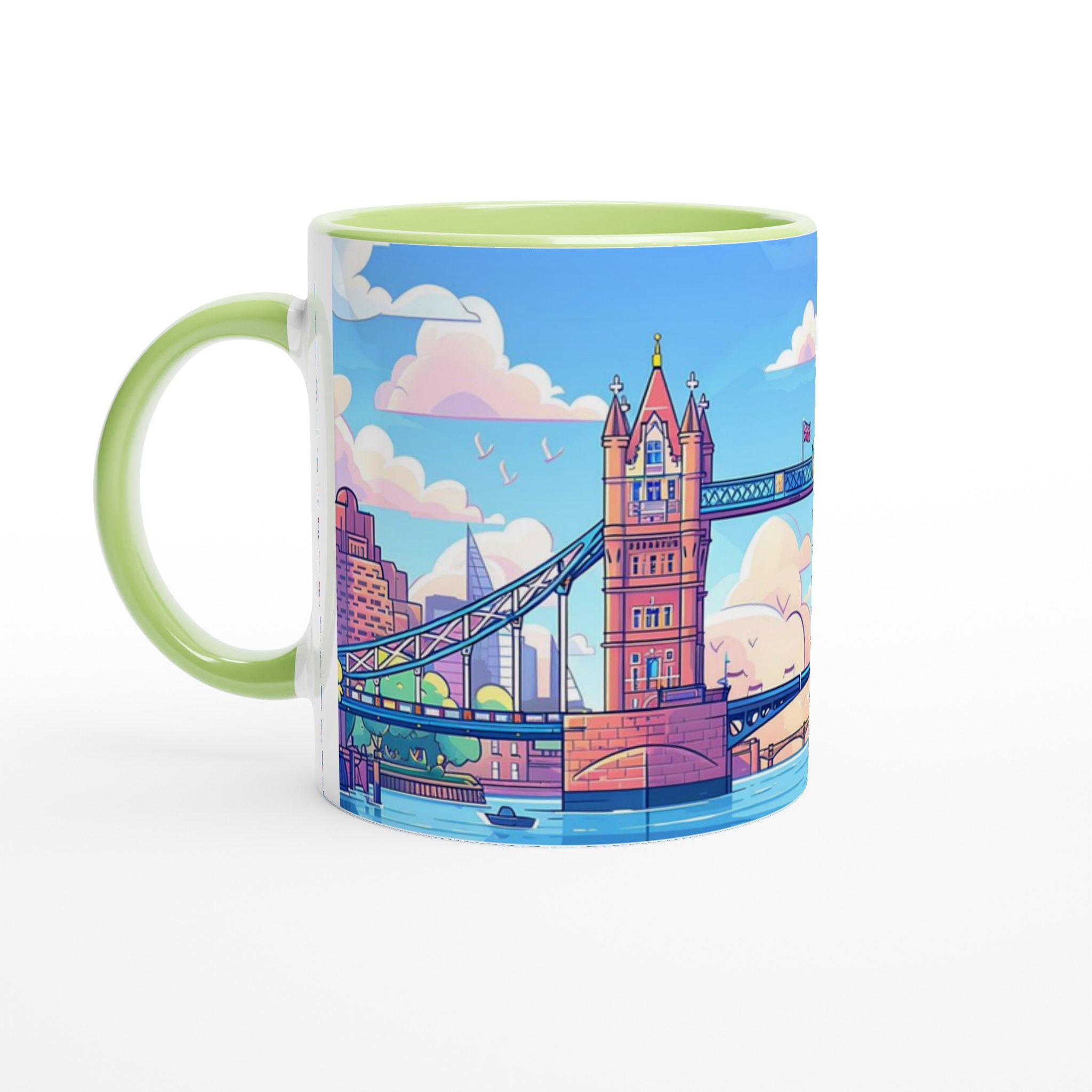 Pastell London Tower Bridge Mugg – 11oz Keramisk Mugg i ditt val av sju livfulla färger 7 181ecf0d-36c4-4e47-92f2-c4eb69b2ace3