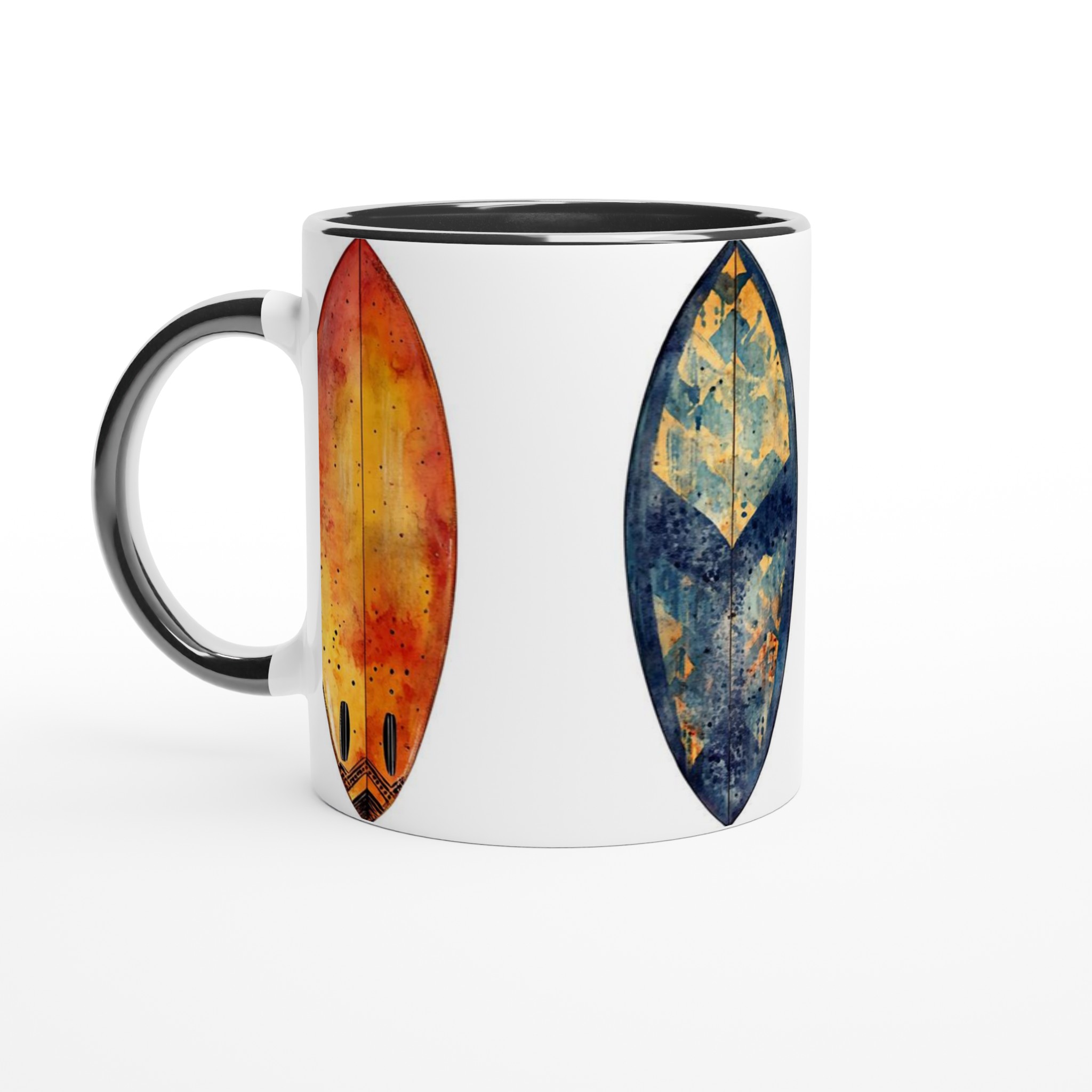 Vågig Akvarell Surfbräda Mugg – 11oz Keramisk Kaffemugg med Strandvibe, Välj Färg! 4 1835179f-da2a-43fd-830a-a463767bb414
