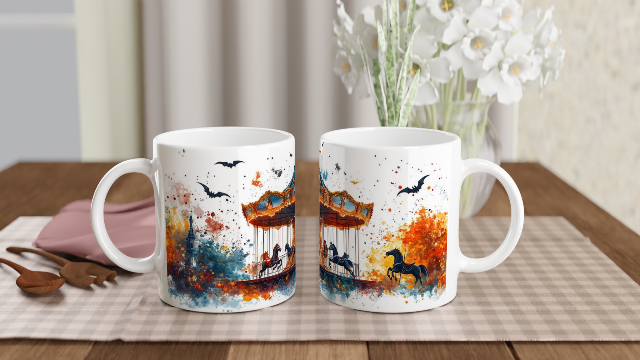 Mystisk Karusell Mugg - Akvarell Fantasy Kaffeupplevelse i Valfri Färg 10 183d8475-69ee-41d9-8174-291eab1bbaeb