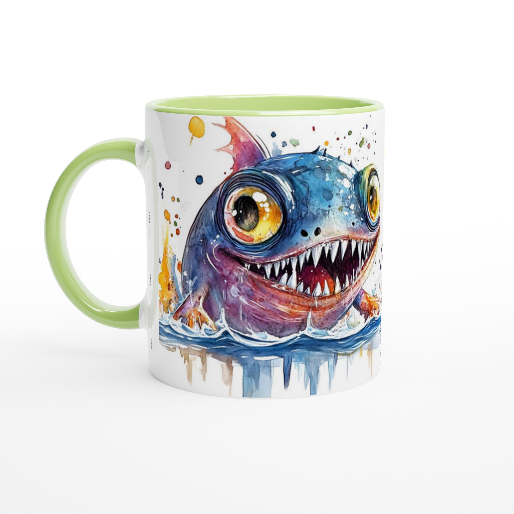 Färgglad Monsterfisk Keramikmugg – Vattenfärgskänsla & Livfull Design, Välj din favoritfärg! 7 18816355-f9e0-4b11-8d12-51cf0212da57