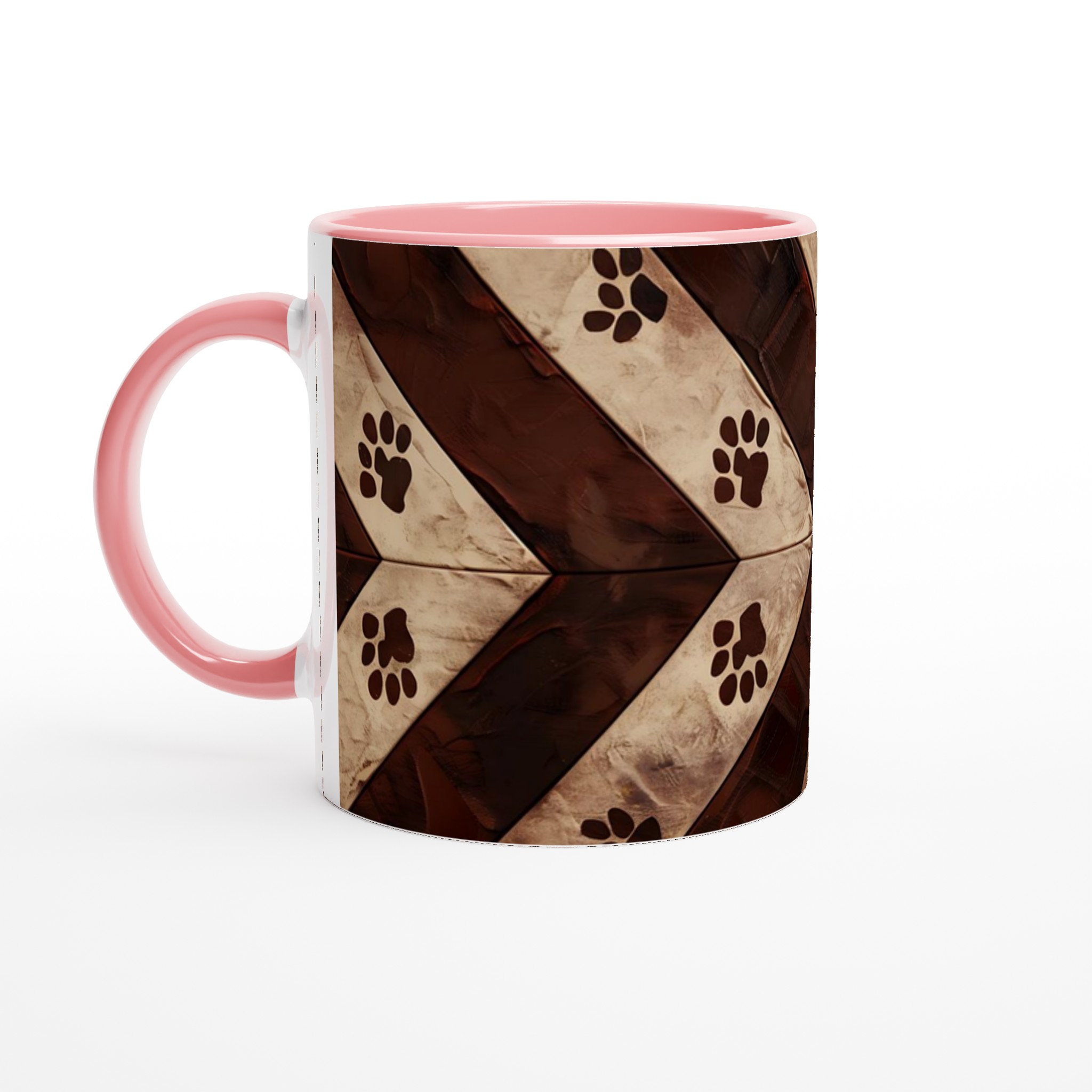 Vit 11oz keramisk mugg med tåremarkerade tassavtryck – välj din favoritfärg för en personlig touch 6 18a3e1fd-5bfc-47b0-acd0-c9fac9d26e52
