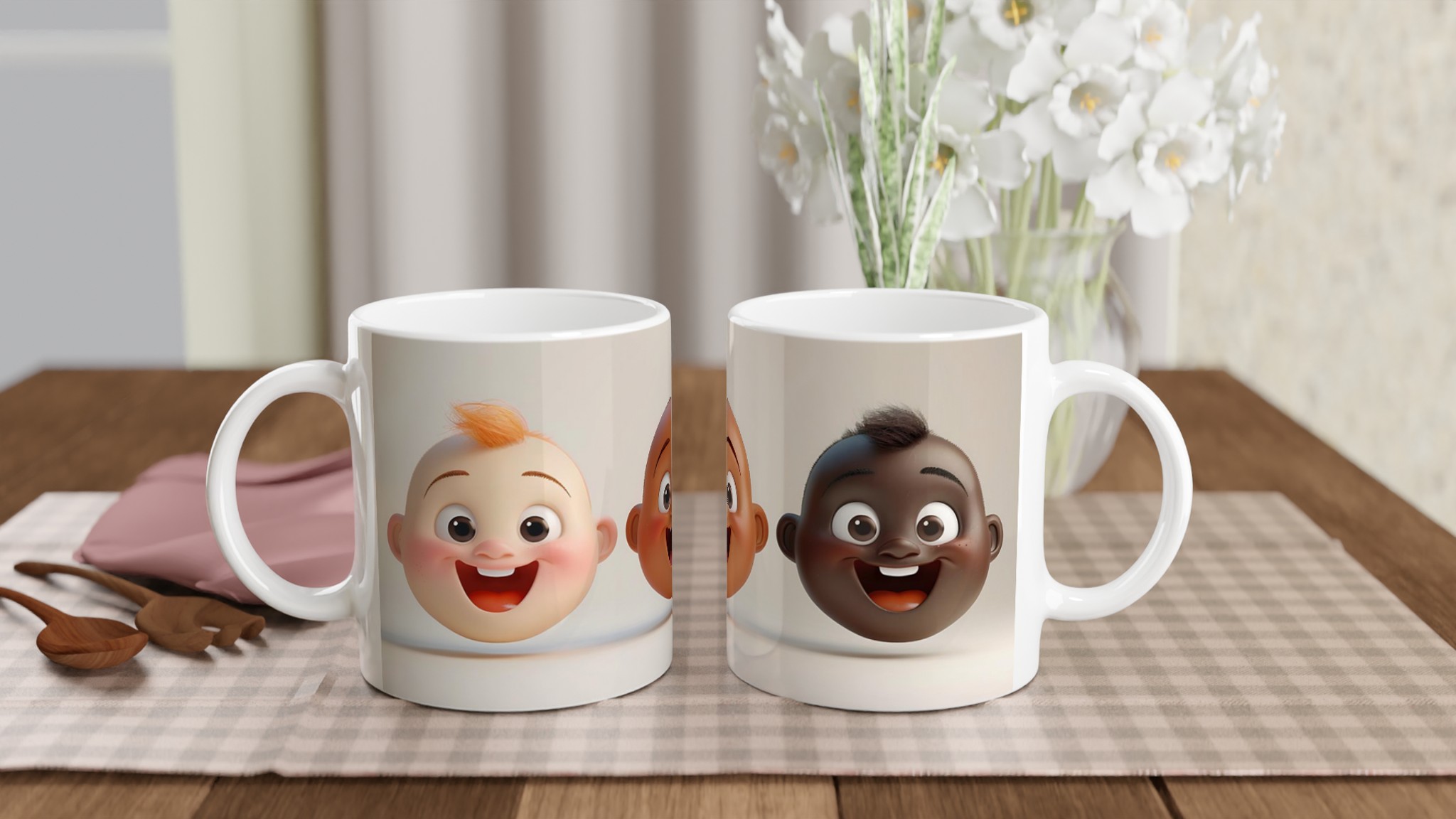 Vit 11oz Keramisk Mugg – Fira Glädje med "Världens Bästa Vänner"-motiv 10 18b1eba3-827c-46cd-b279-dac6aa7f3e38