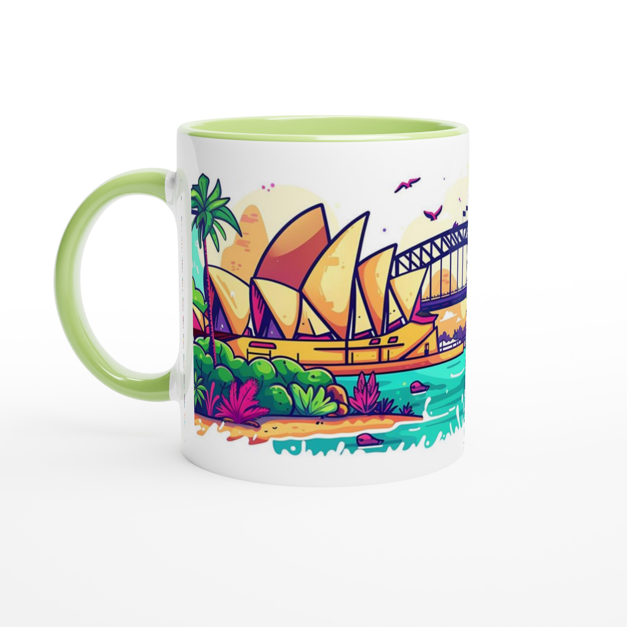 Sydney Harbor Pop Art Keramisk Mugg – Färgglad Resemugg i Valfri Färg 7 18d74249-b954-4057-ada5-8e7a35742eec