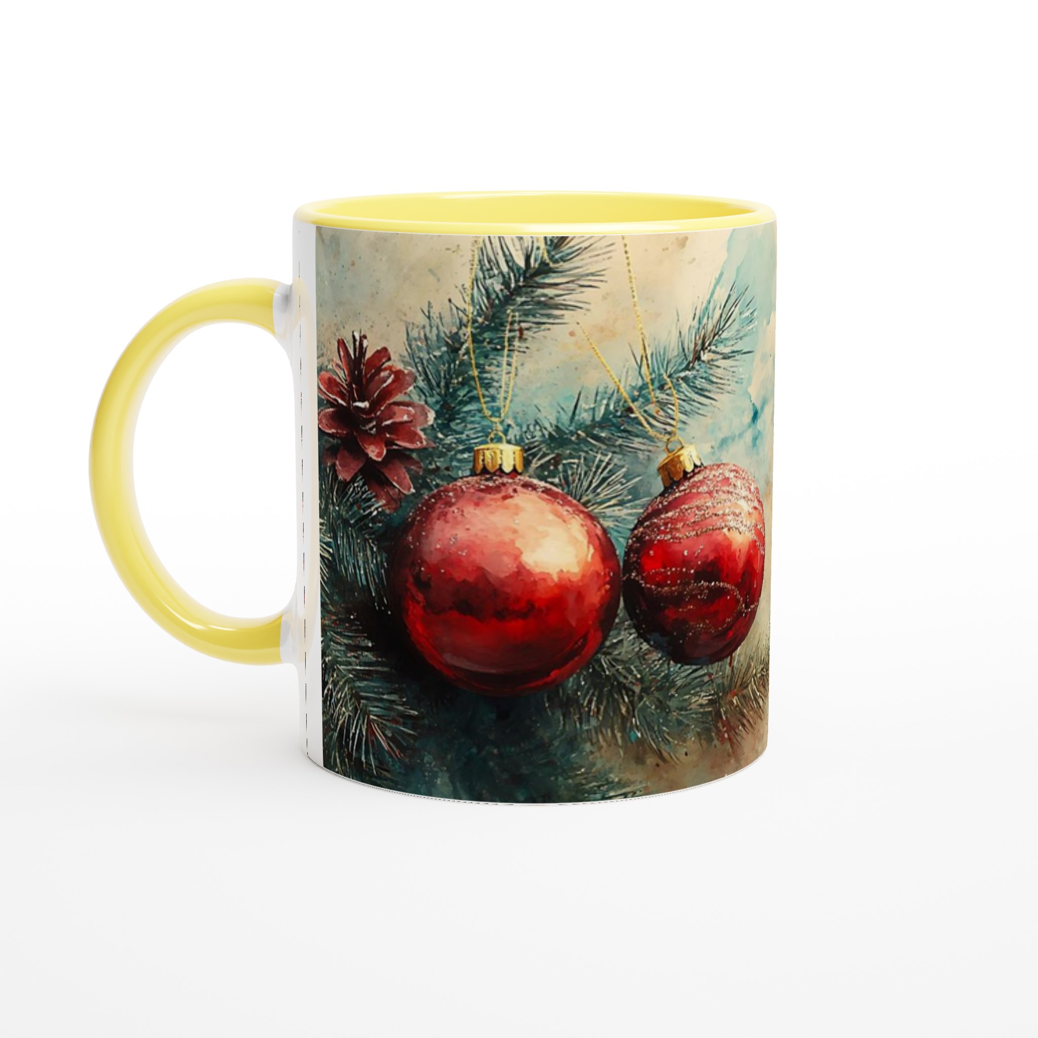 Festlig Vattenfärg Julmugg – 11 oz Keramisk Kaffemugg med Akvarellinspirerad Design 3 18dbc1da-35d1-4223-a039-e3e35ad314aa