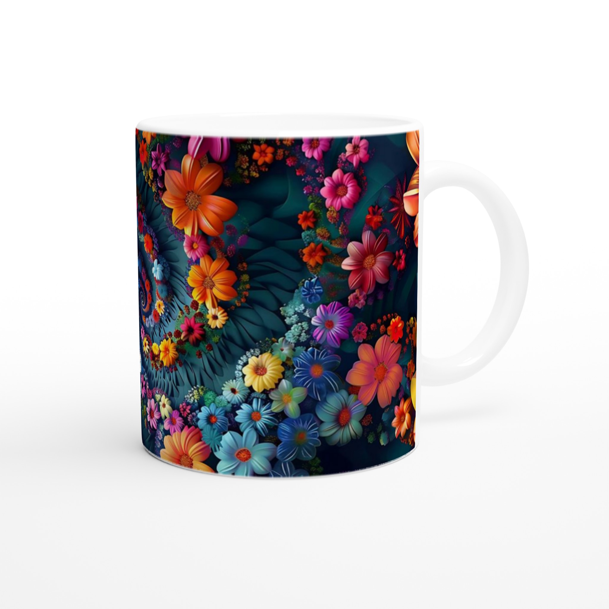 Färgexplosion: 11oz Keramisk Mugg med Livfullt Blomstertryck – Välj bland 7 Strålande Färger! 9 18e841a9-2f05-46ed-9b11-43c81df936c4
