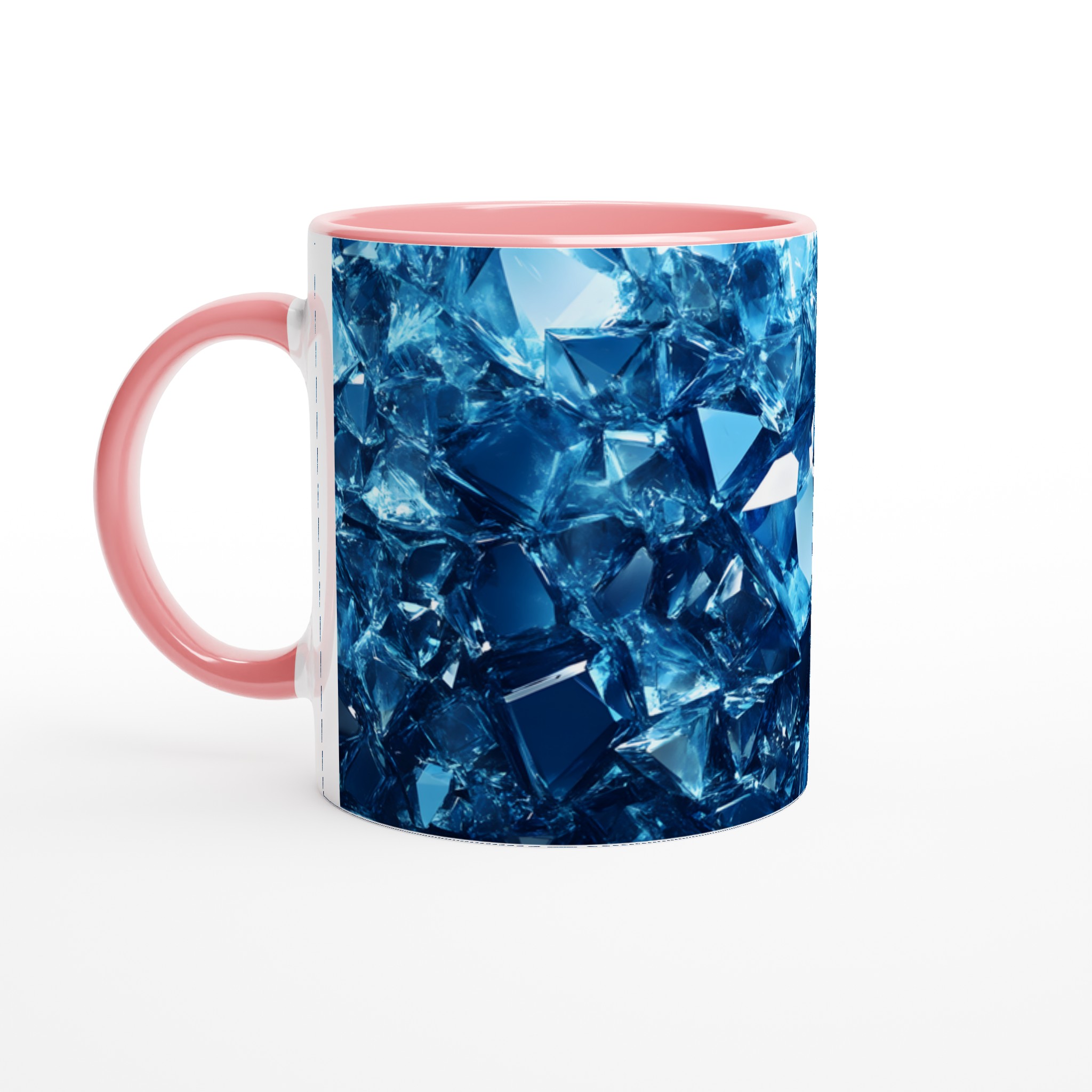 Glänsande Blå Iskristaller Keramisk Mugg – 11 oz Vit Mugg för En Kylig Dryckesupplevelse 6 18f6b837-063d-4c46-a229-425d39a02988
