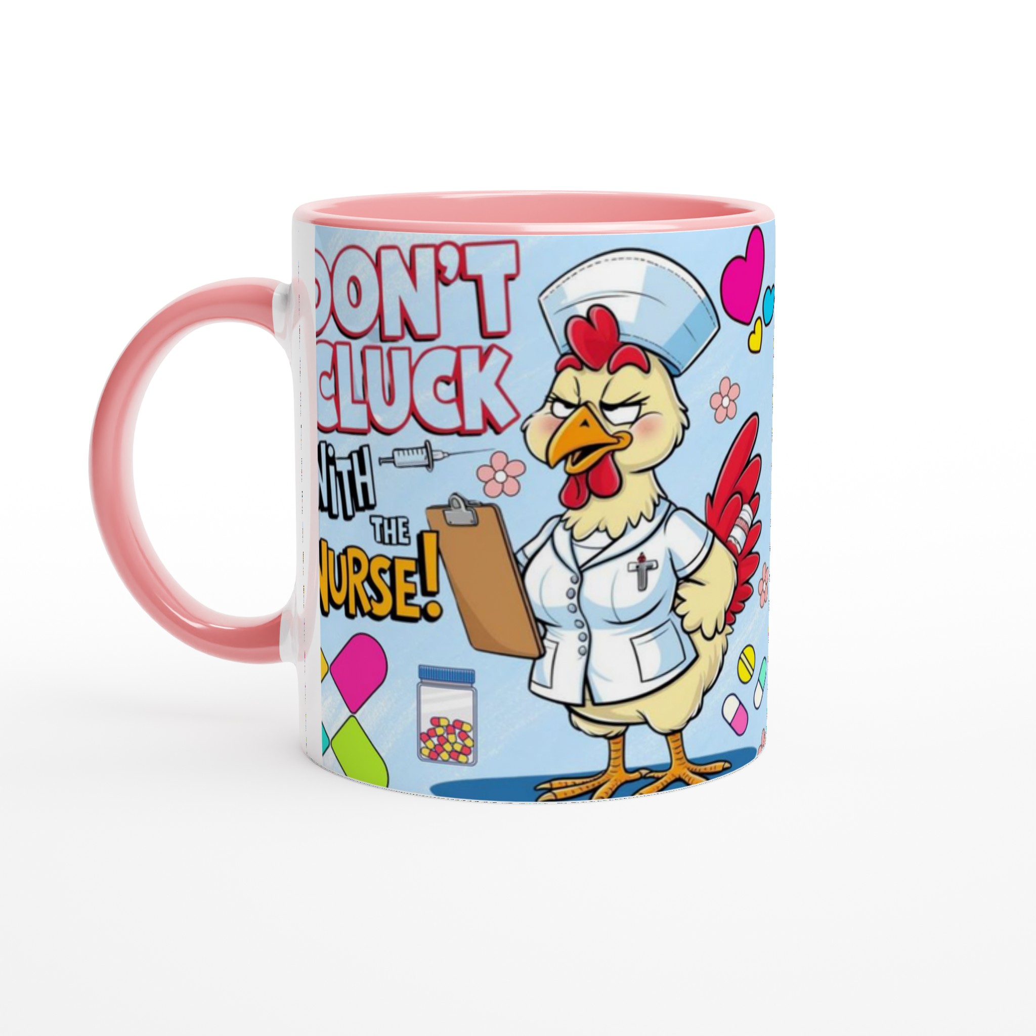 Vit 11oz keramisk mugg med lekfullt sjuksköterske-humor i sju färgstarka nyanser 6 19079d29-e741-41ef-a2a5-facbc75c1f4b