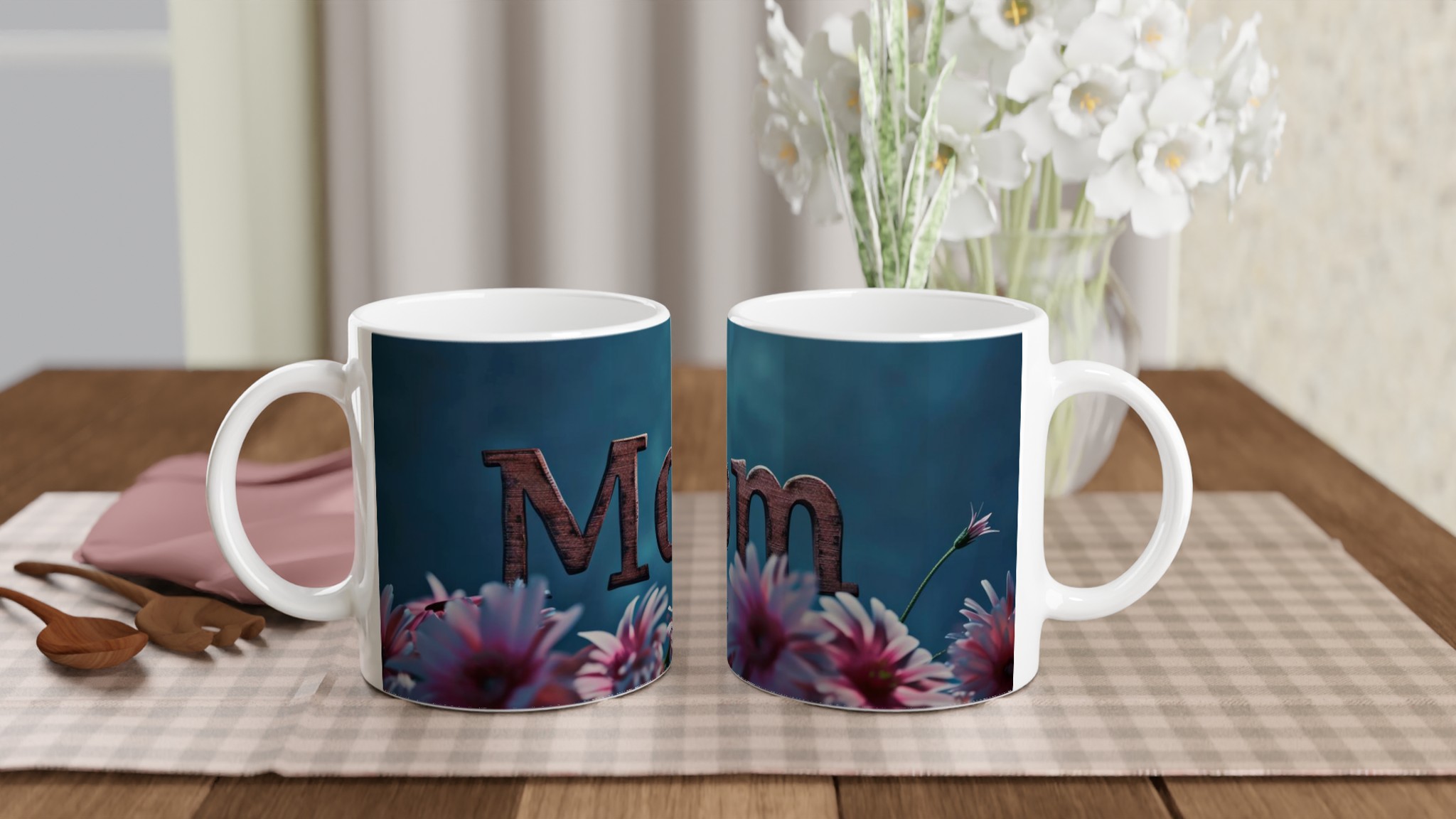 Vit 11oz keramisk mugg – Fira mamma med mjuk, blommig charm i flera färger 10 192208ee-5e82-4e6c-a8a3-7cc8f4ce6bae