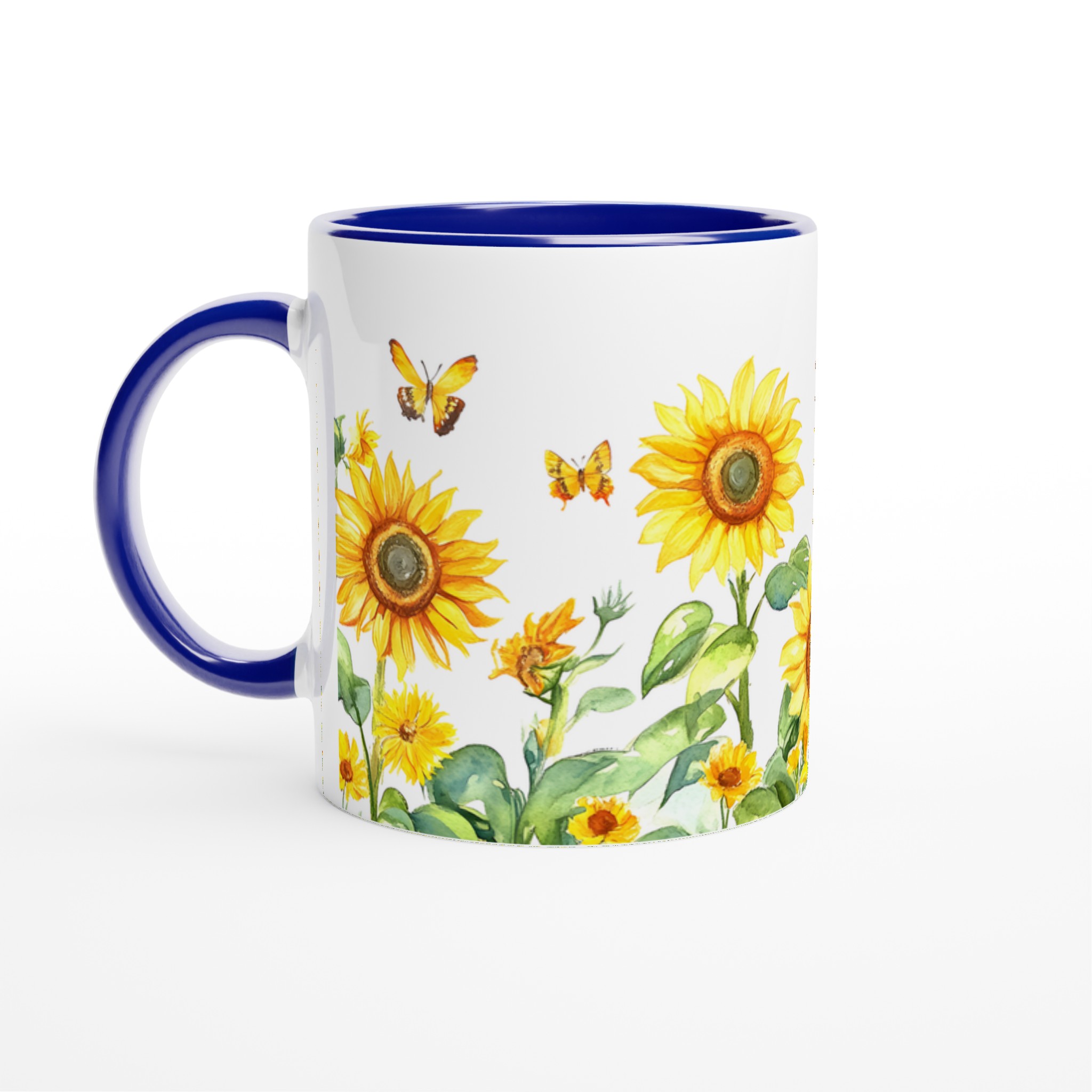 Solros- och Fjärilsmugg – Keramisk 11oz Kaffemugg i ditt val av 7 Livfulla Färger 2 19484434-4a9b-42dd-ad2f-1e0ef8b1d0ce