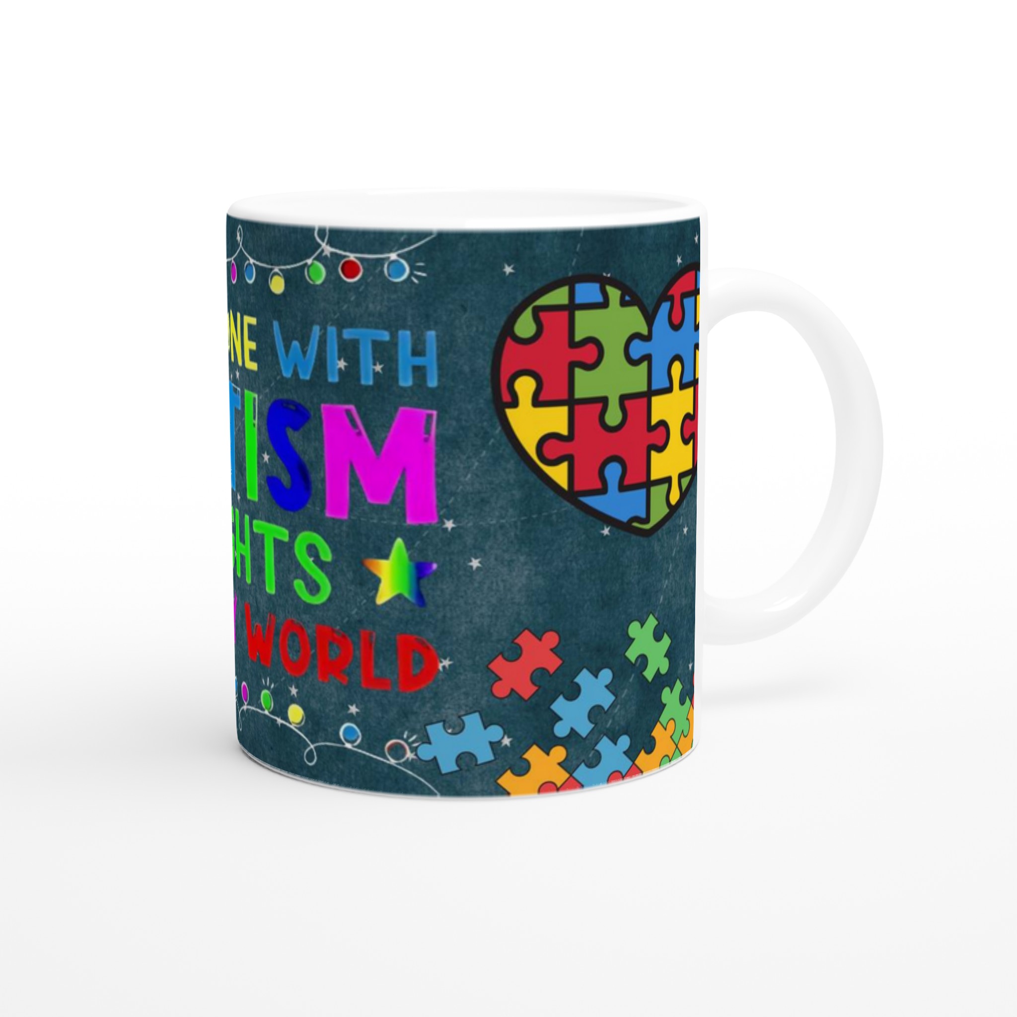 Ceramic Mug 11oz with Colorful Autism Puzzle Heart Design in Your Choice of Seven Vibrant Colors 9 195455e9-ab3a-4d87-a75e-1d557ddb3199
