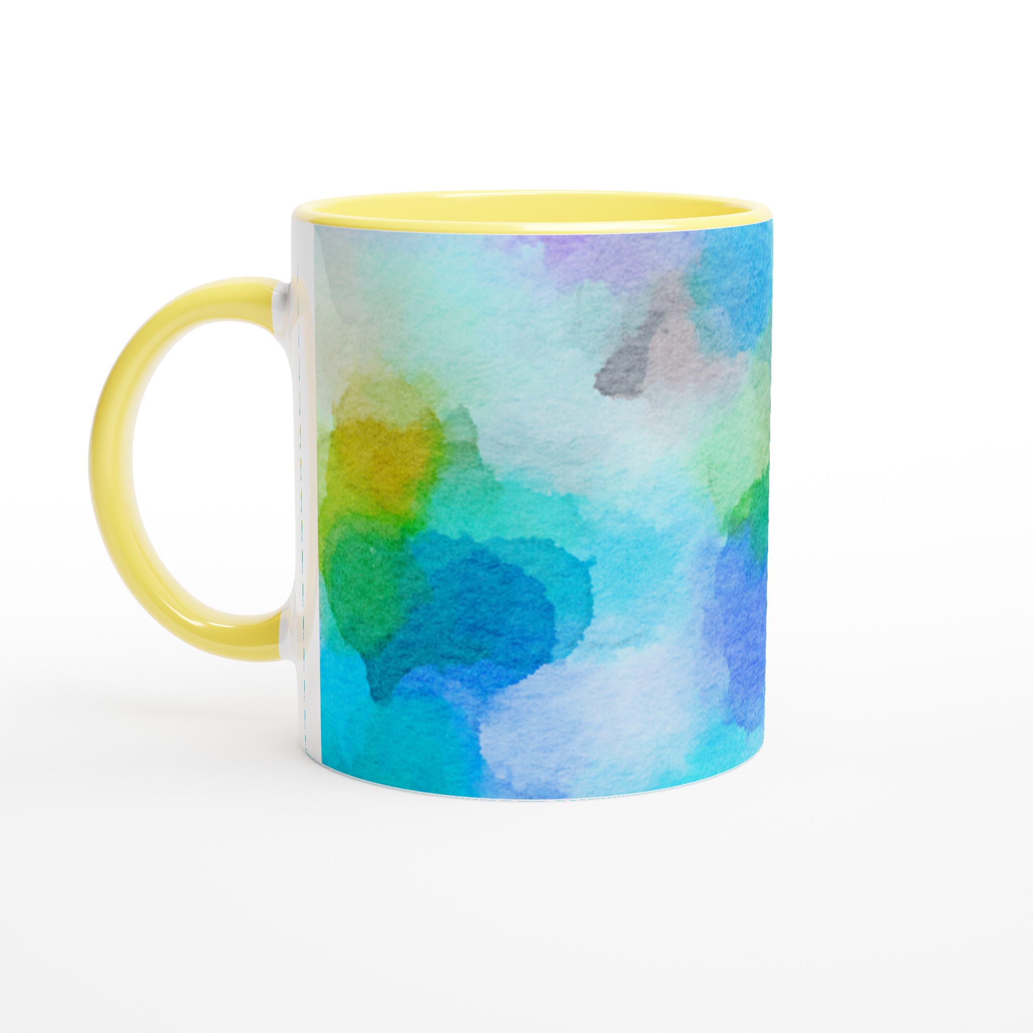 Vit 11oz keramisk mugg med akvarellinspirerad design i flera färgstarka nyanser 3 195a2b20-a003-45d5-a6d5-339dd78b581d