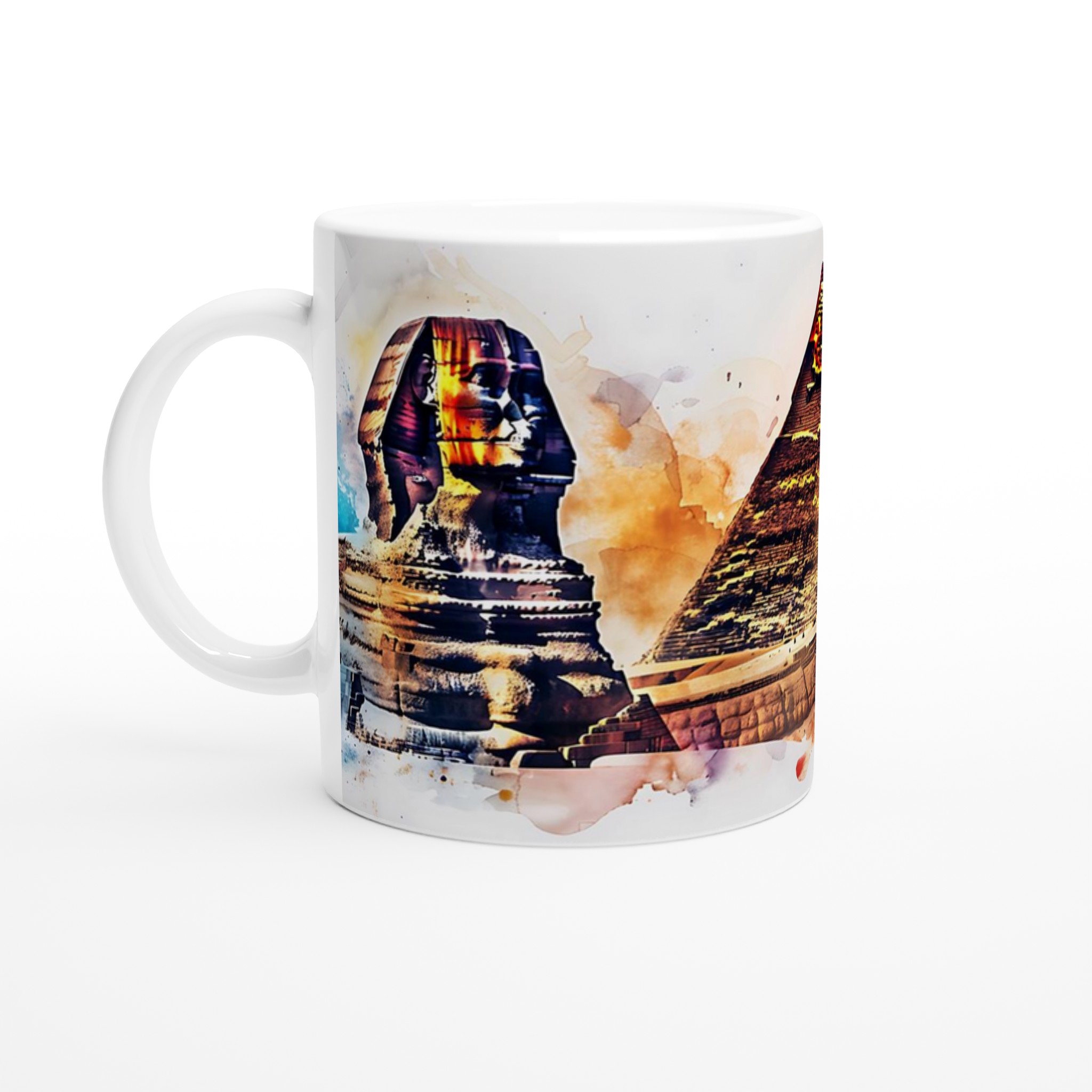 Egyptisk Akvarell Mugg - Mystisk Pyramider & Sfinxer Konst Mugg i Flera Färger 1 197f9dc3-78db-414e-99c5-54fc3e452210