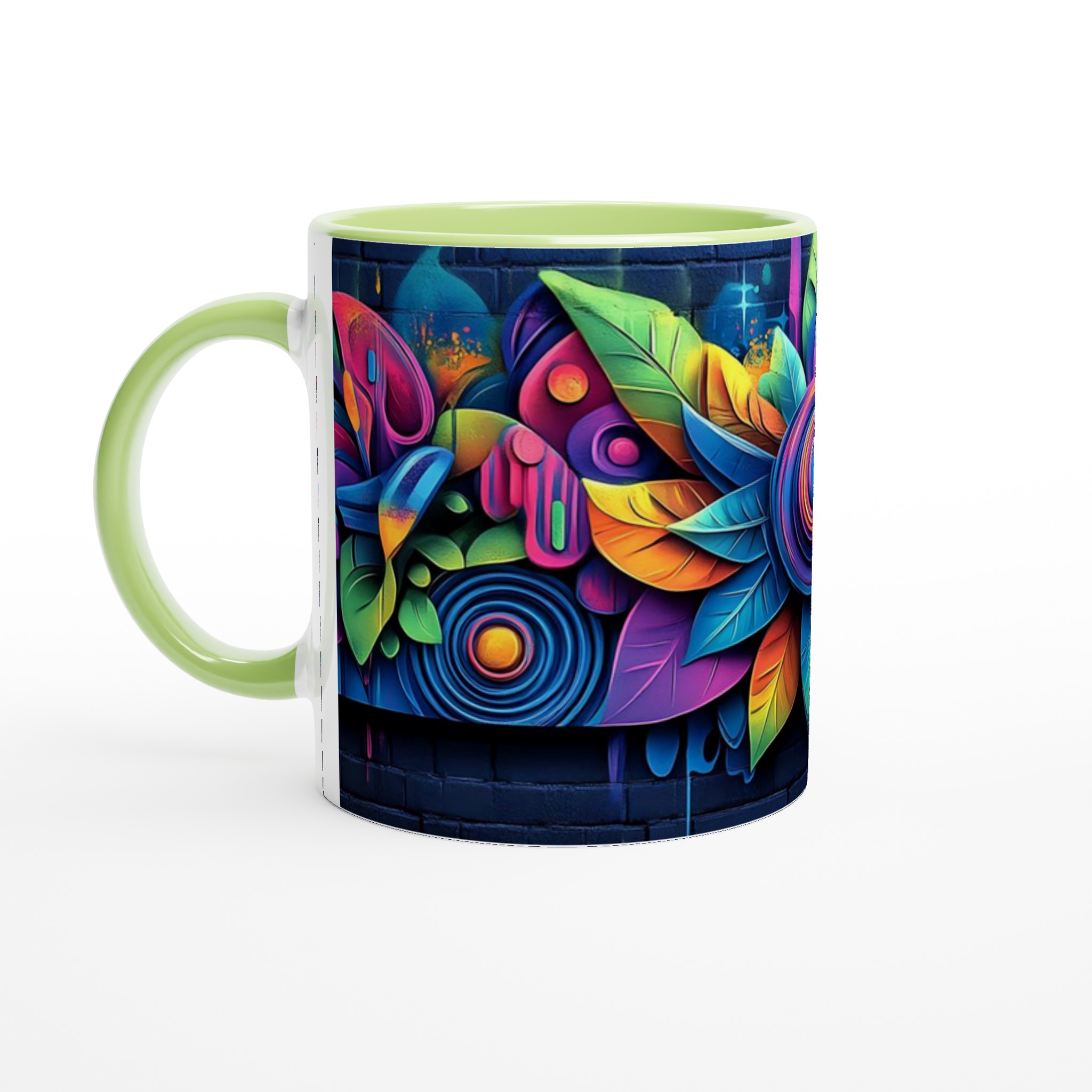 Abstrakt Färgprakt Mugg – 11oz Keramikmugg i ditt Val av Sju Livfulla Kulörer 7 199e39aa-f8aa-4cee-b463-5aea5f1bc8c3