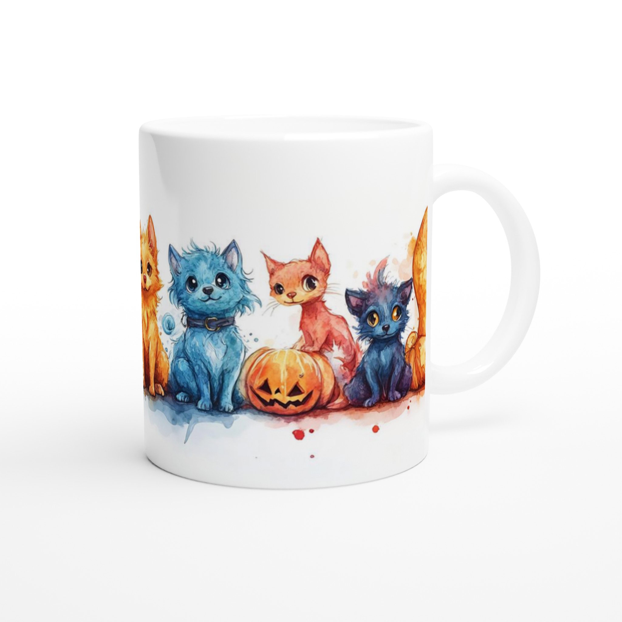 Söta Halloween Vänner 11oz Keramisk Mugg – Färgglada Monstervalpar & Pumpa Design 9 19a42eca-d823-4354-aefd-936804793a28