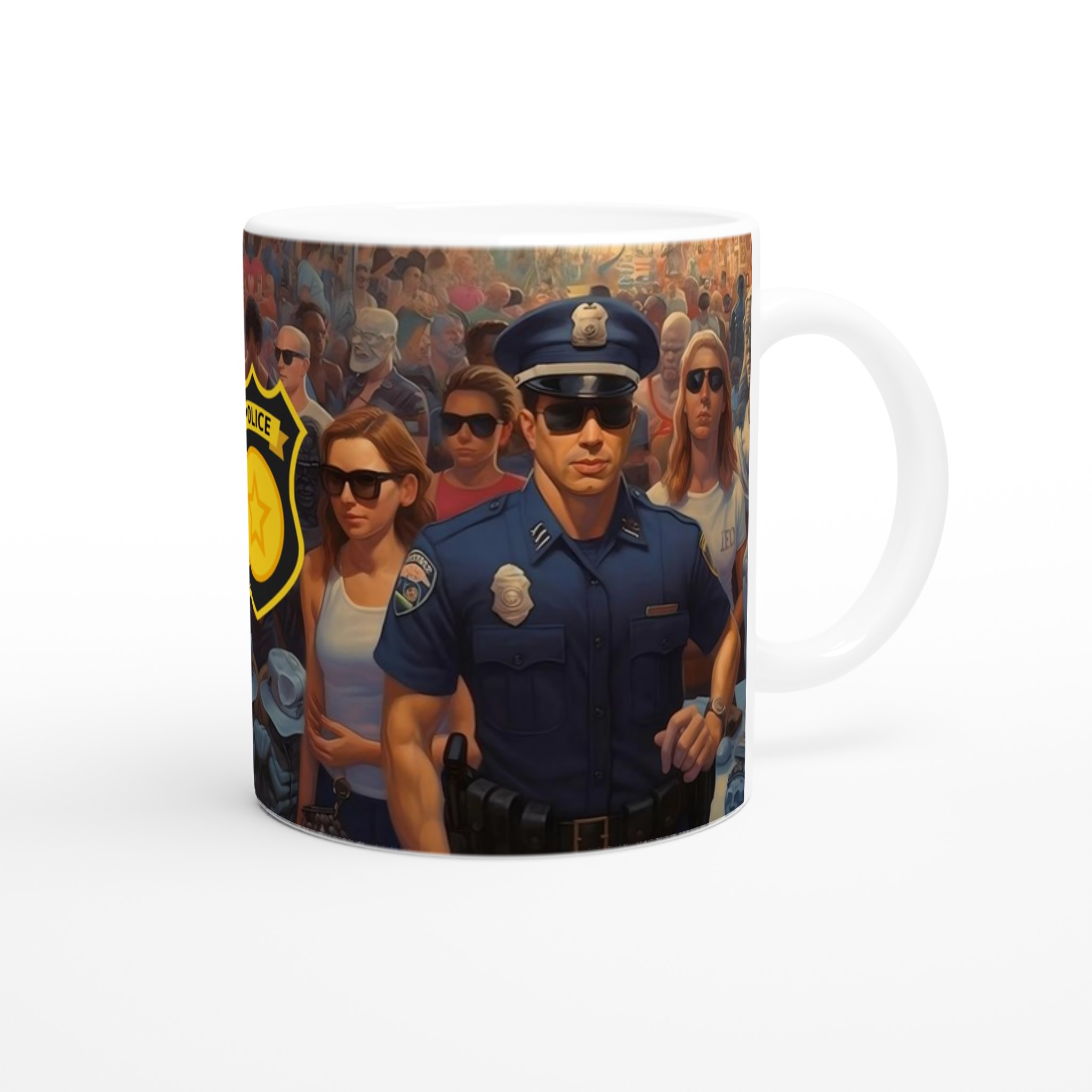 Vit 11oz keramisk mugg med djärvt polismotiv – välj mellan 7 färgstarka keramiska nyanser 9 19fbdf2d-7c0e-4cd3-abef-beb0d6eb4f0e