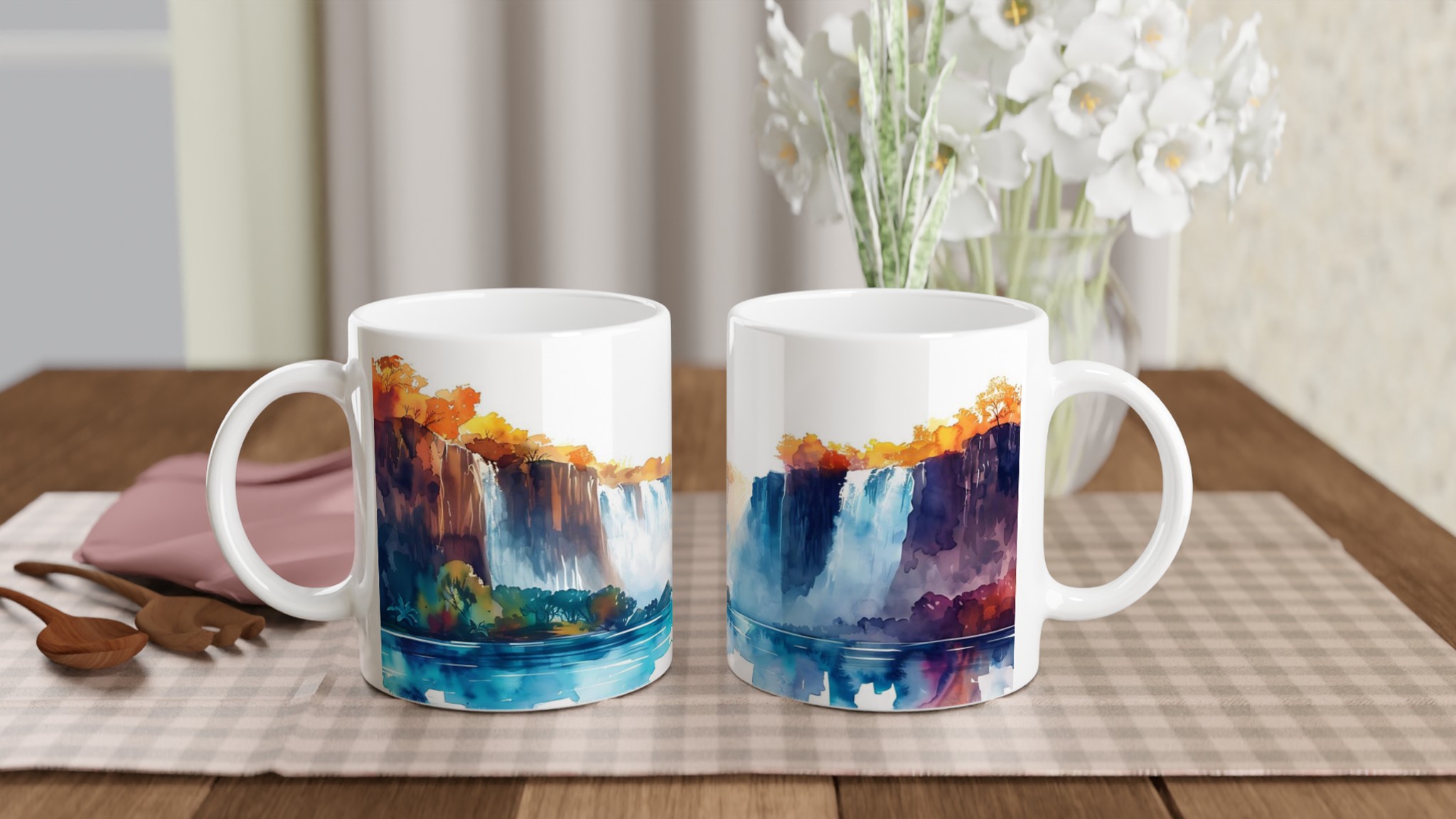 Akvarellvattenfall Keramisk Mugg – Konstfull Design i Flera Färger 10 1a3b5714-e026-4259-96a1-80d7c55047ce