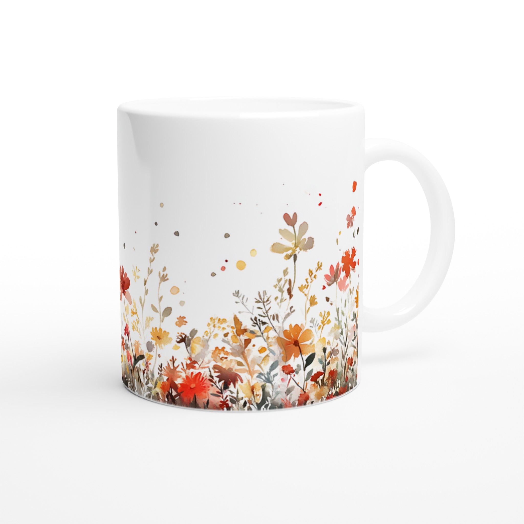 Magisk Katt & Höstblomster – 11oz Keramisk Mugg i Valfri Färg 9 1a4887a8-3cc8-4907-ba86-1dbefc63e6e6