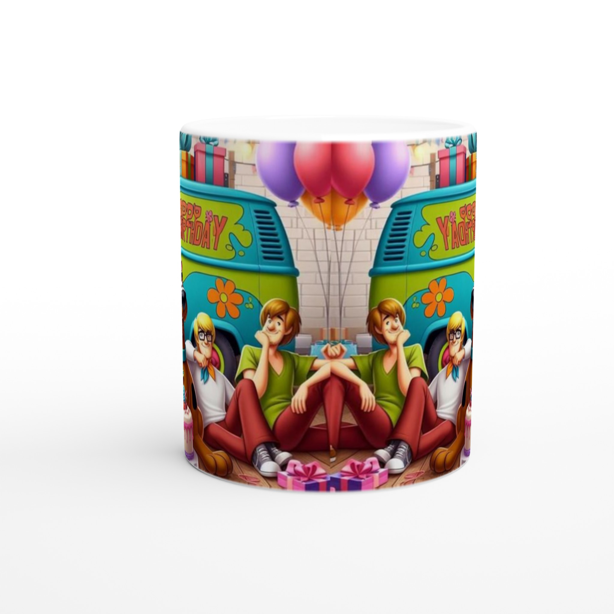 Färgstark Vit 11oz keramisk mugg med Scooby Doo och Vänners Födelsedagsglädje 8 1a52429e-6154-4234-87f5-5a8127538b87