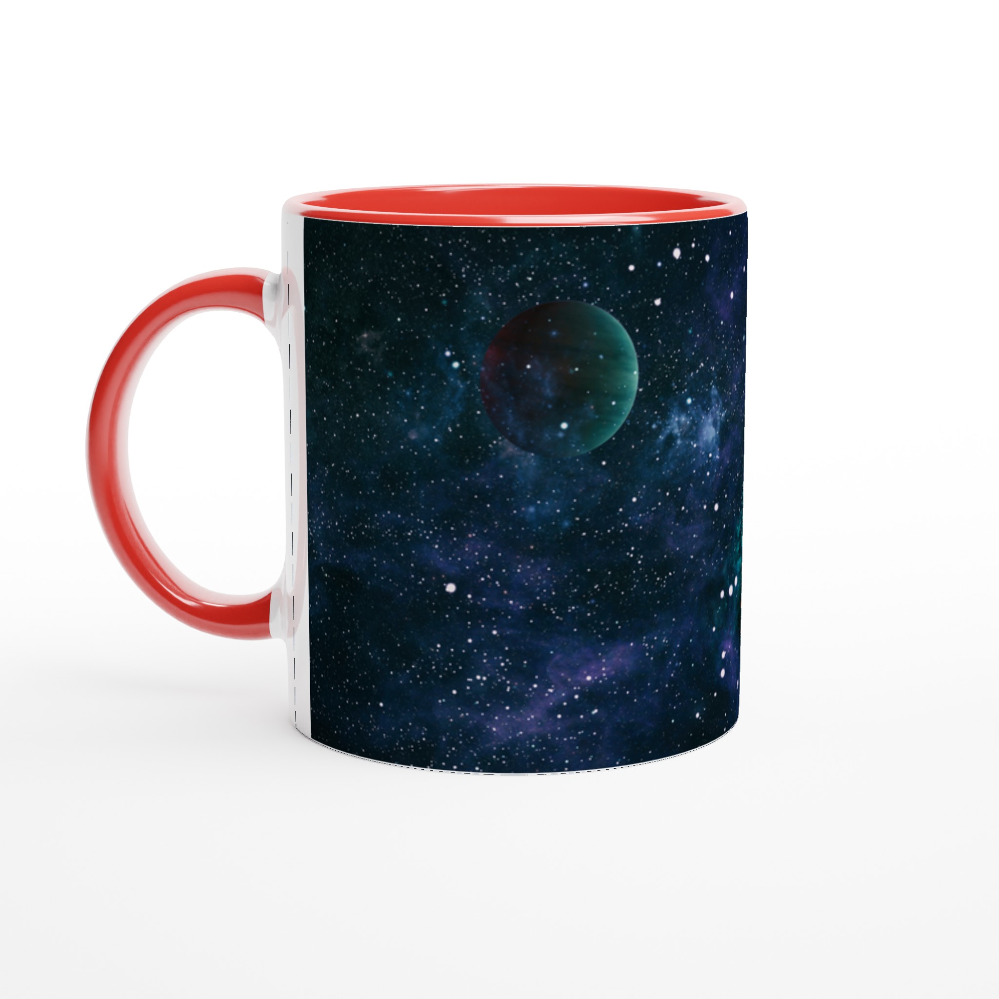 Vit 11oz keramisk mugg med rymdinspirerat kosmosmotiv i flera livfulla färger 5 1a75496d-3be5-489a-928b-7e96aee92cb2