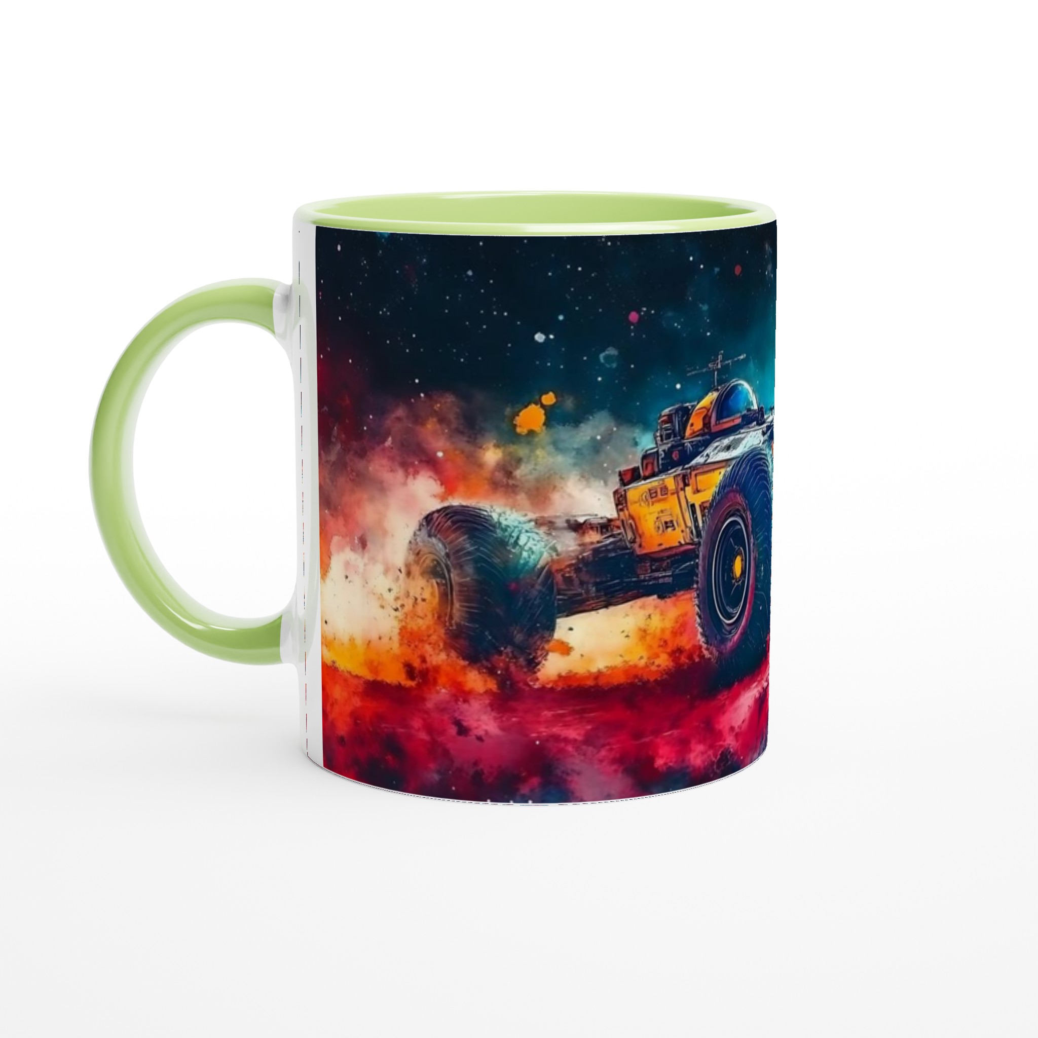 Vit 11oz keramisk mugg med explosiv futuristisk bildesign i livfulla färger 7 1aa5d517-f4a6-4295-a8bd-bd668216ebf1