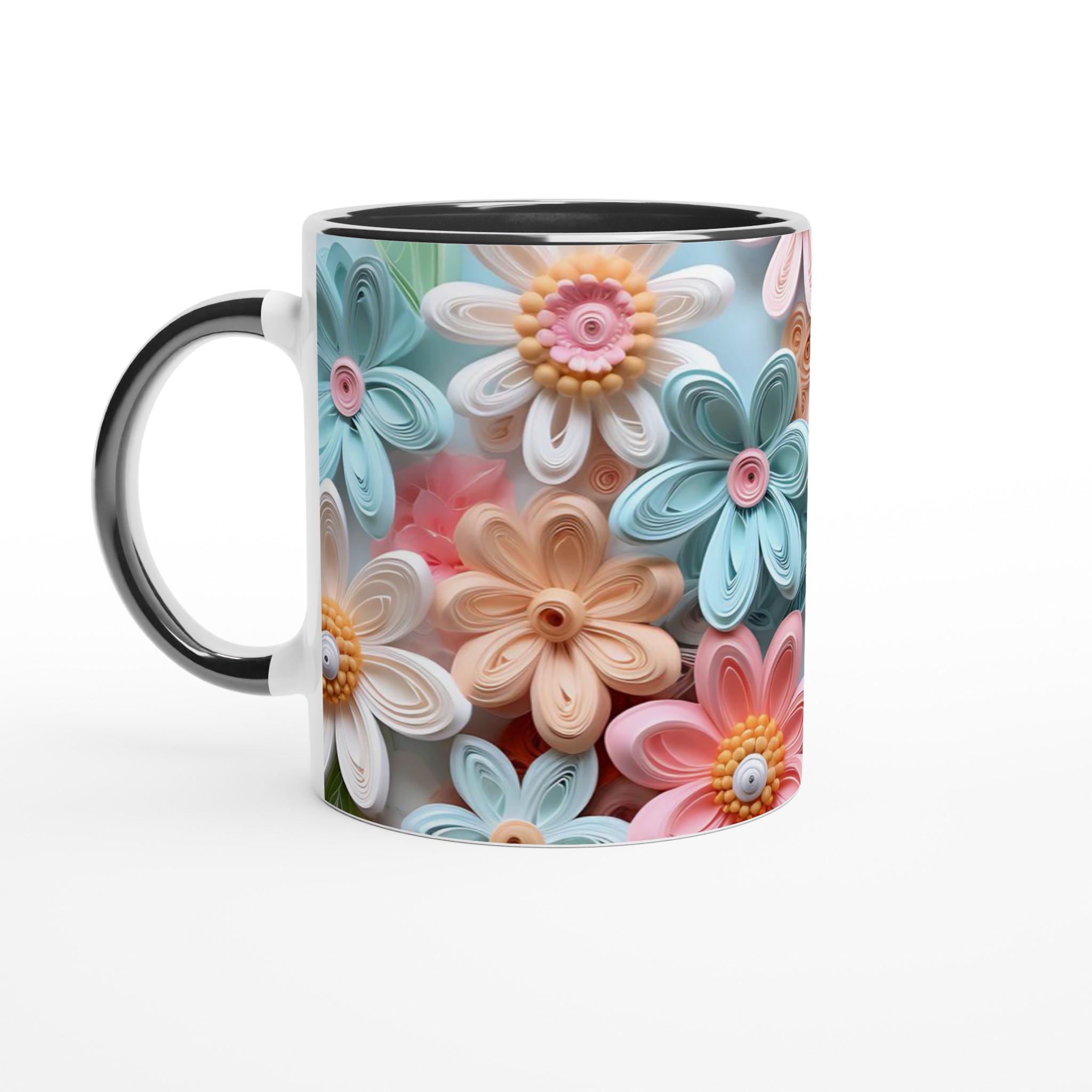 Stilren Vit 11oz Keramisk Mugg med Blommig Pastellpalett – Välj Din Färg 4 1accee3d-8ebc-4d7b-b572-3d2c50f34be7