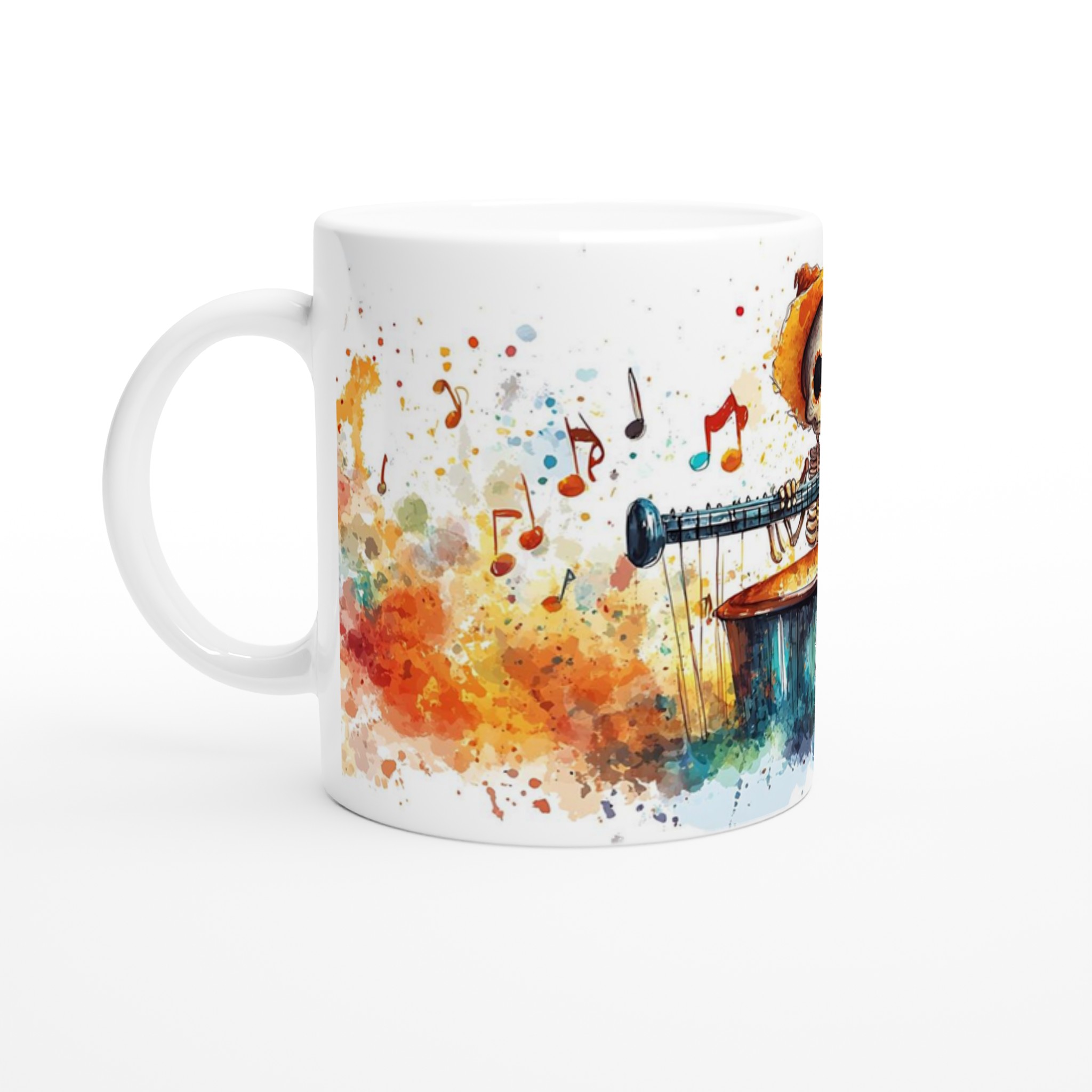Fiesta Skelett & Akvarell Mugg - 11oz Keramik för Kaffe, Te & Glädje i Valfri Färg! 1 1acebdec-152f-4b80-84b0-b50f6916f12f